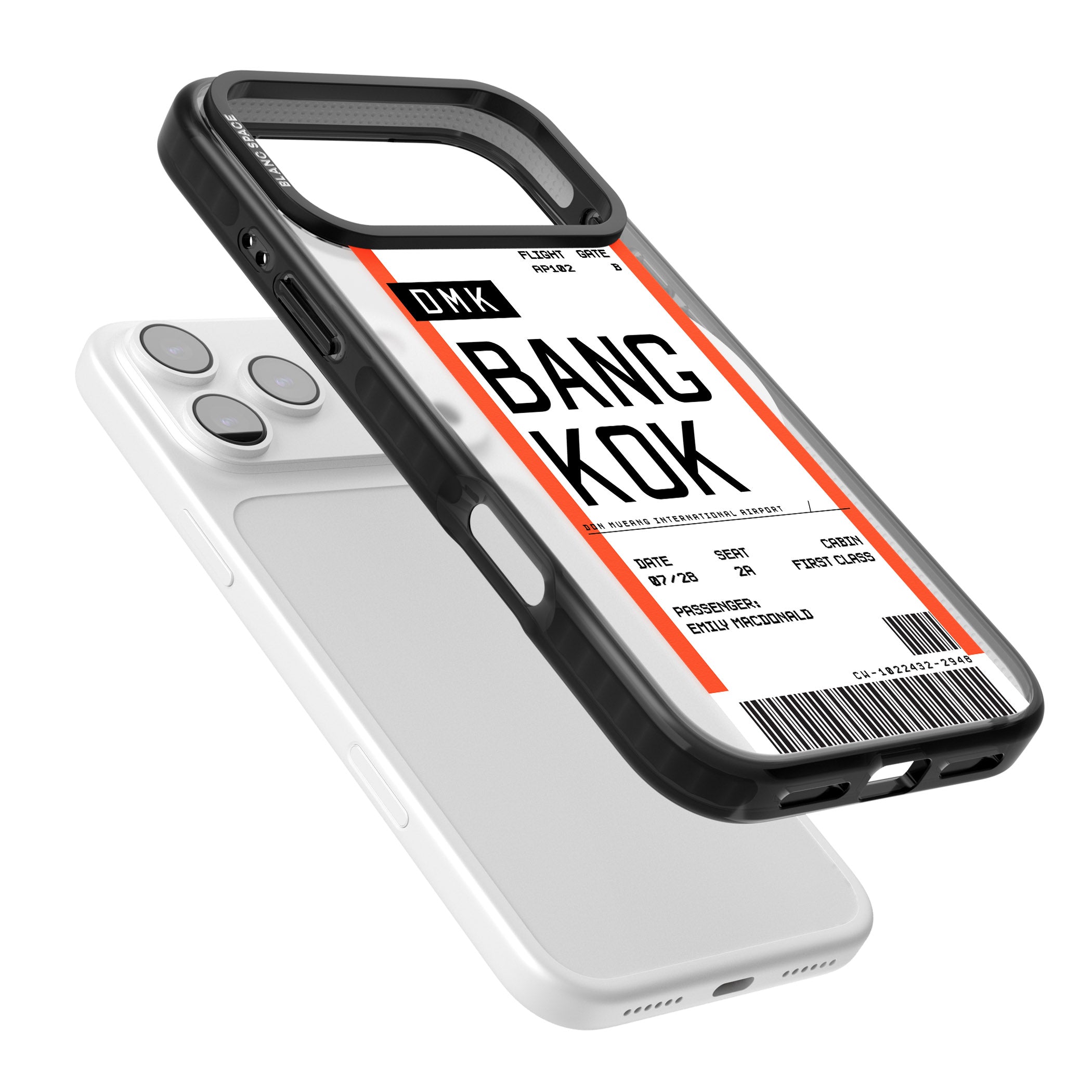 Personalised Bangkok Boarding Pass iPhone 17 Pro Max Impact Pro Black Phone Case Colours