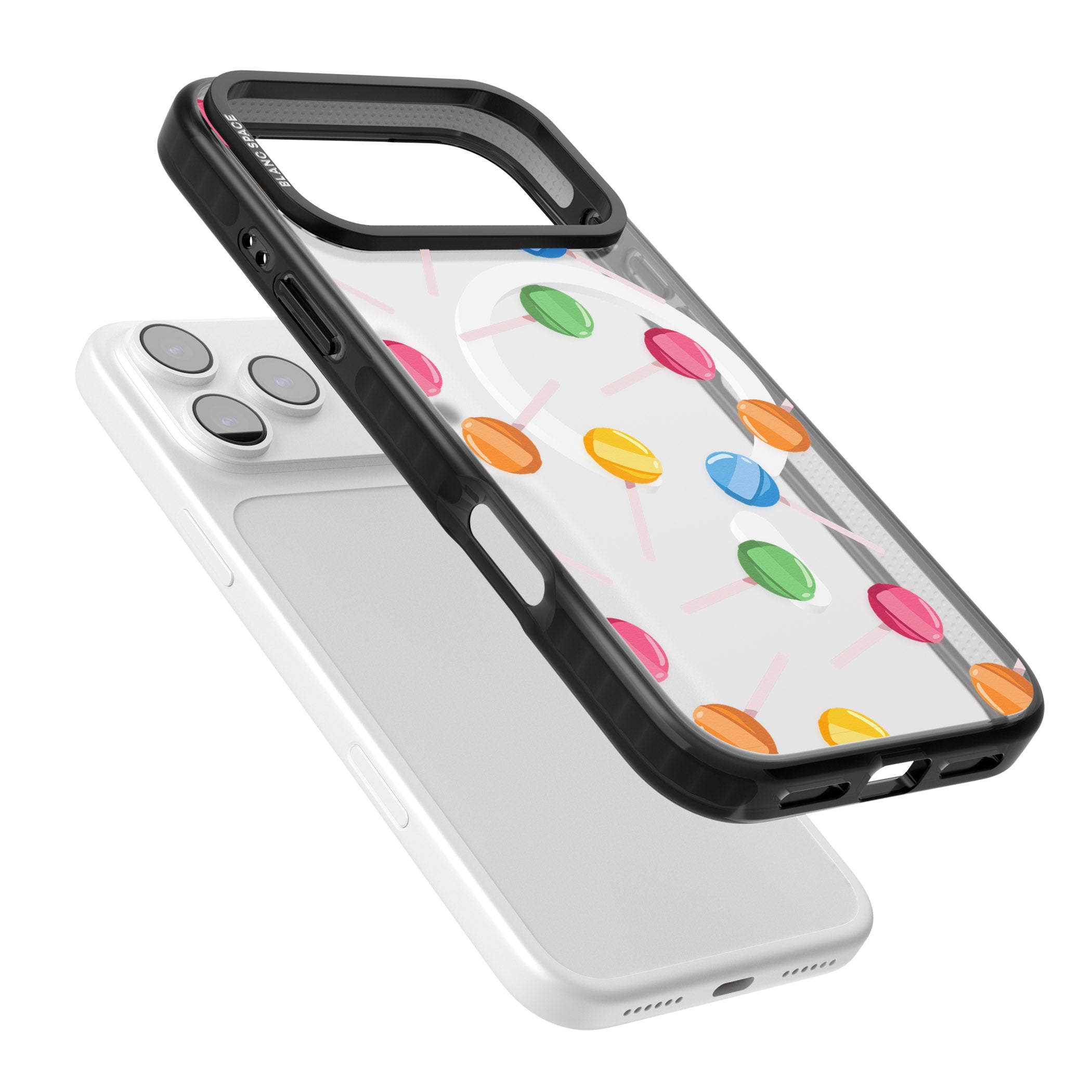 Lollipop Pattern iPhone 17 Pro Max Impact Pro Black Phone Case Colours