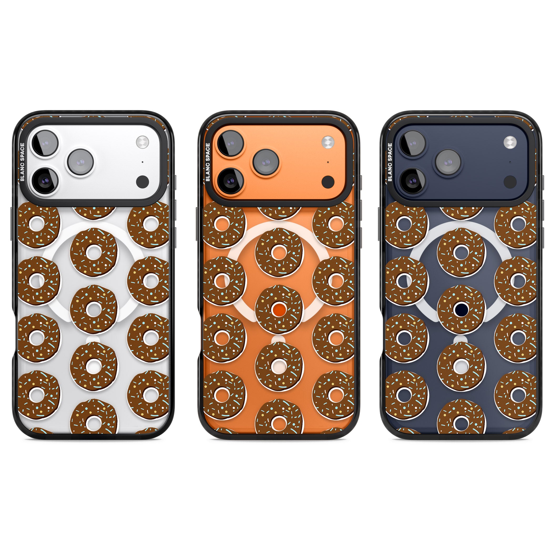 Chocolate Donut Pattern iPhone 17 Pro Impact Pro Black Phone Case APT Impact Protection