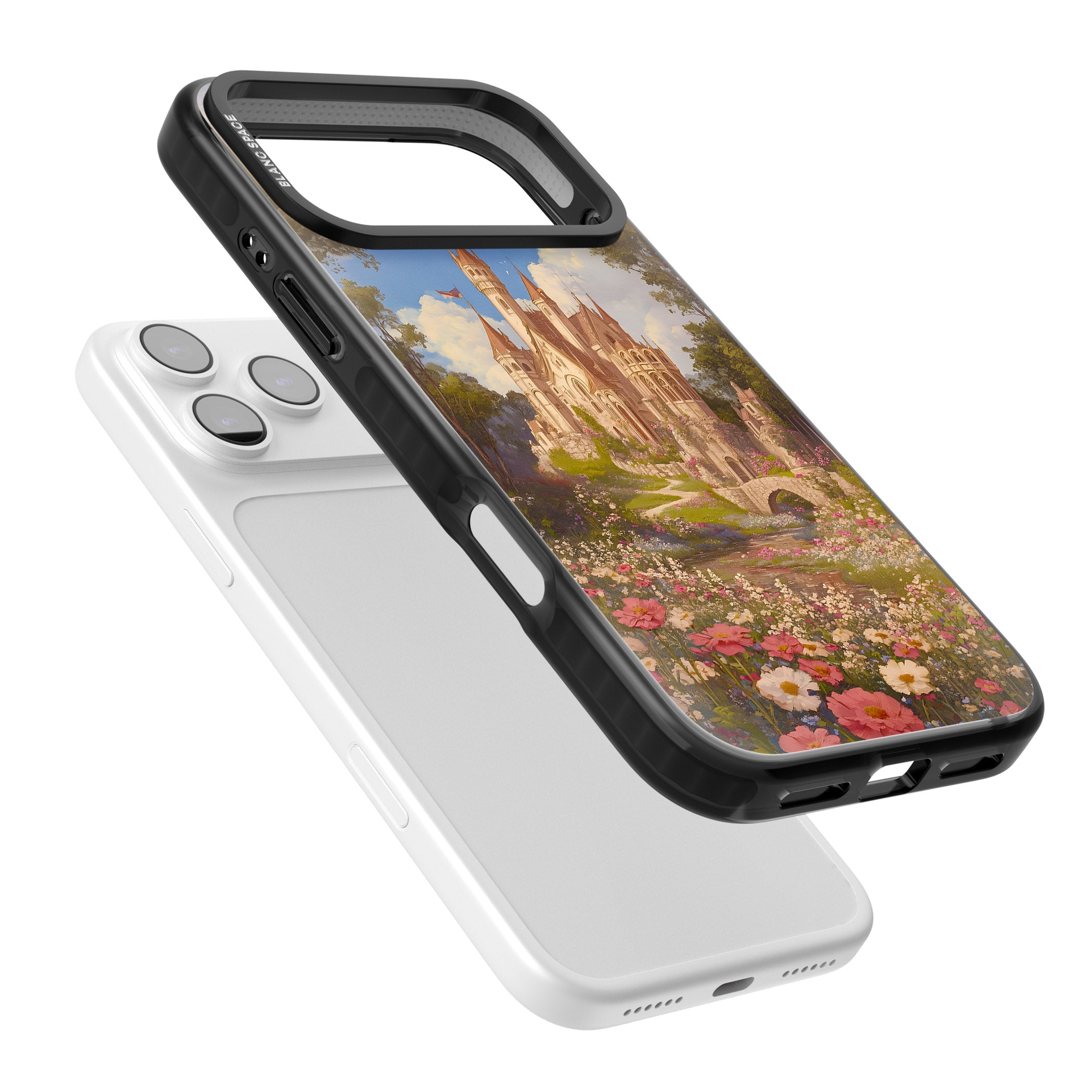 Castle Flower Fields iPhone 17 Pro Max Impact Pro Black Phone Case Colours