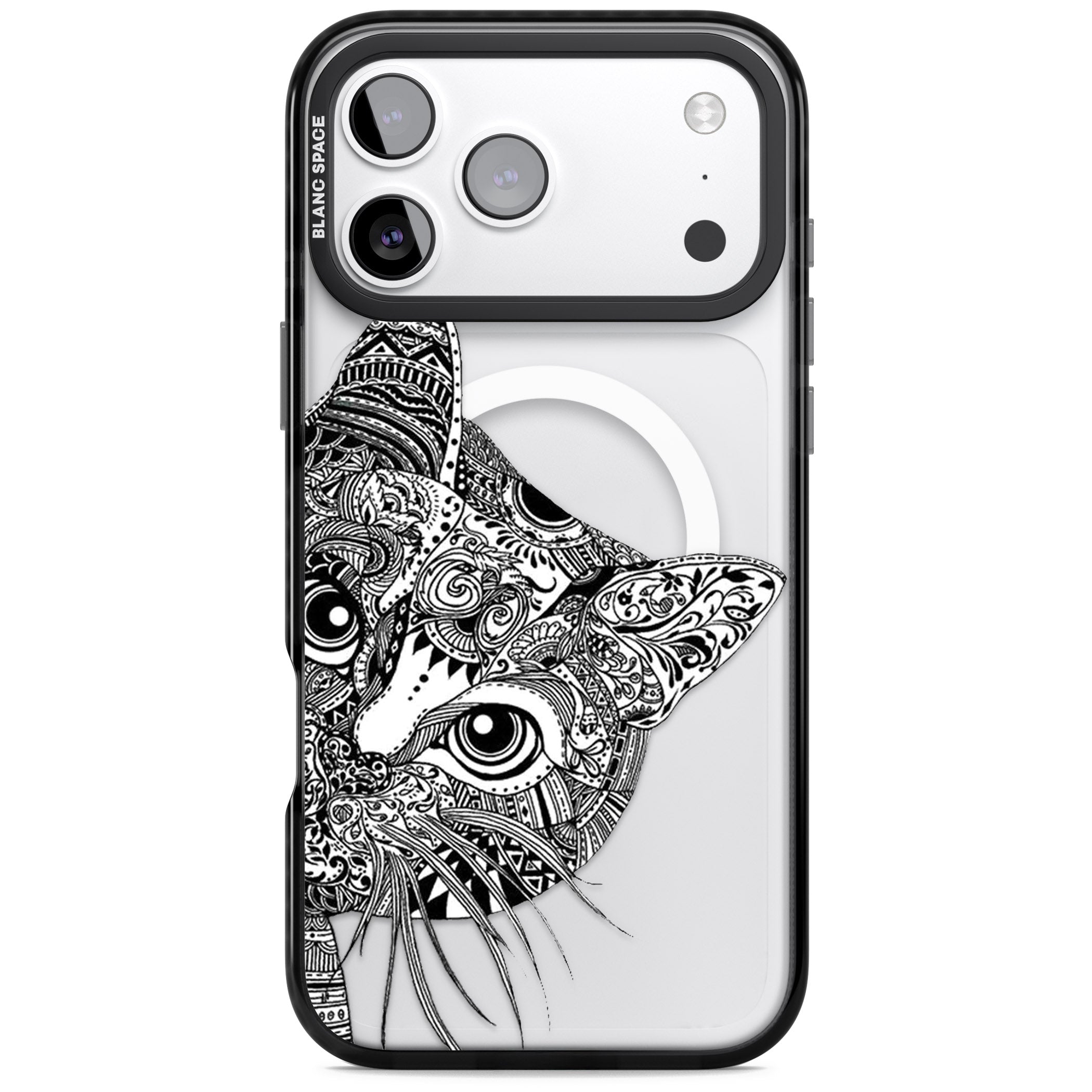 Henna Cat iPhone 17 Pro Max Impact Pro Black Phone Case
