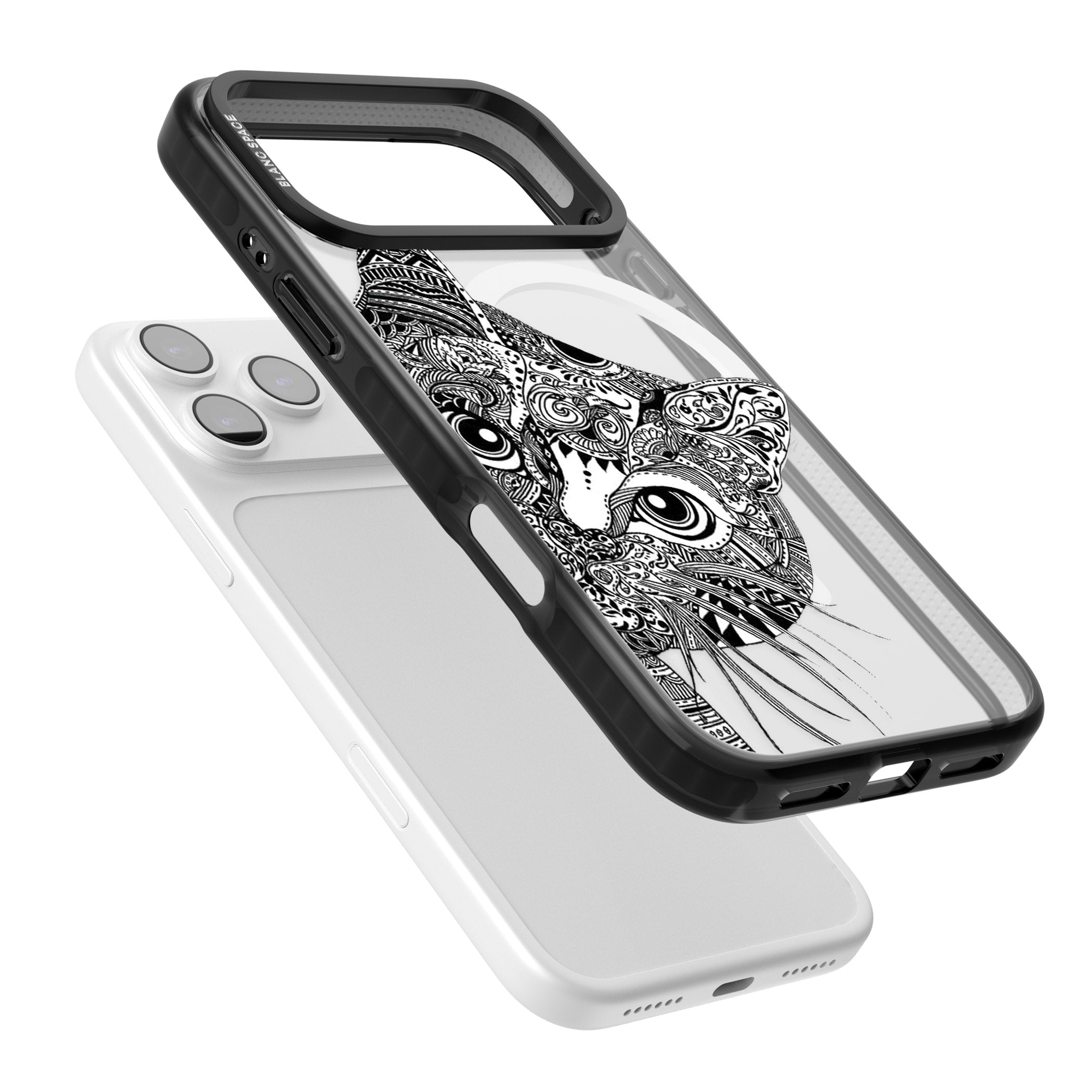 Henna Cat iPhone 17 Pro Max Impact Pro Black Phone Case Colours