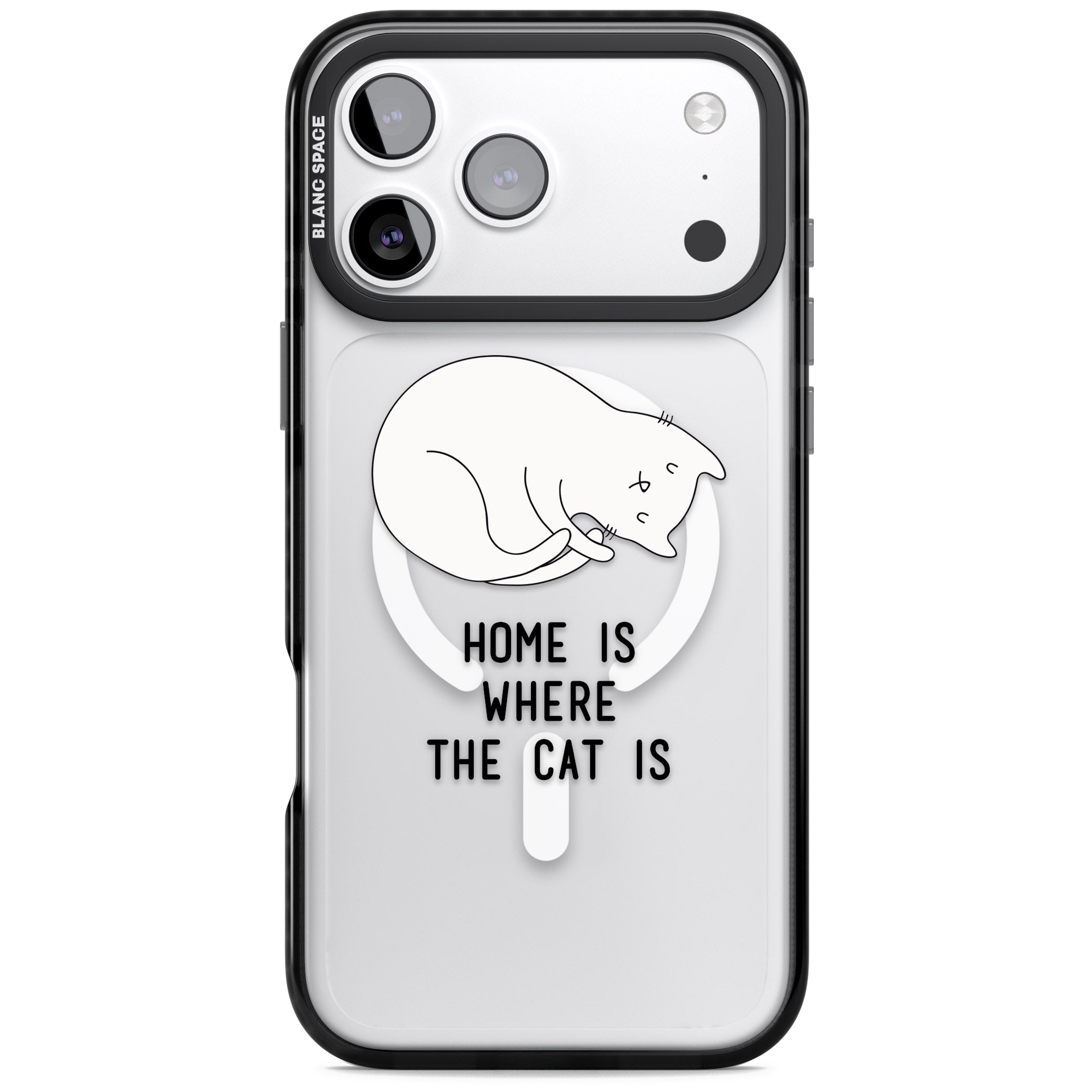 Home Is Where The Cat Is iPhone 17 Pro Max Impact Pro Black Phone Case
