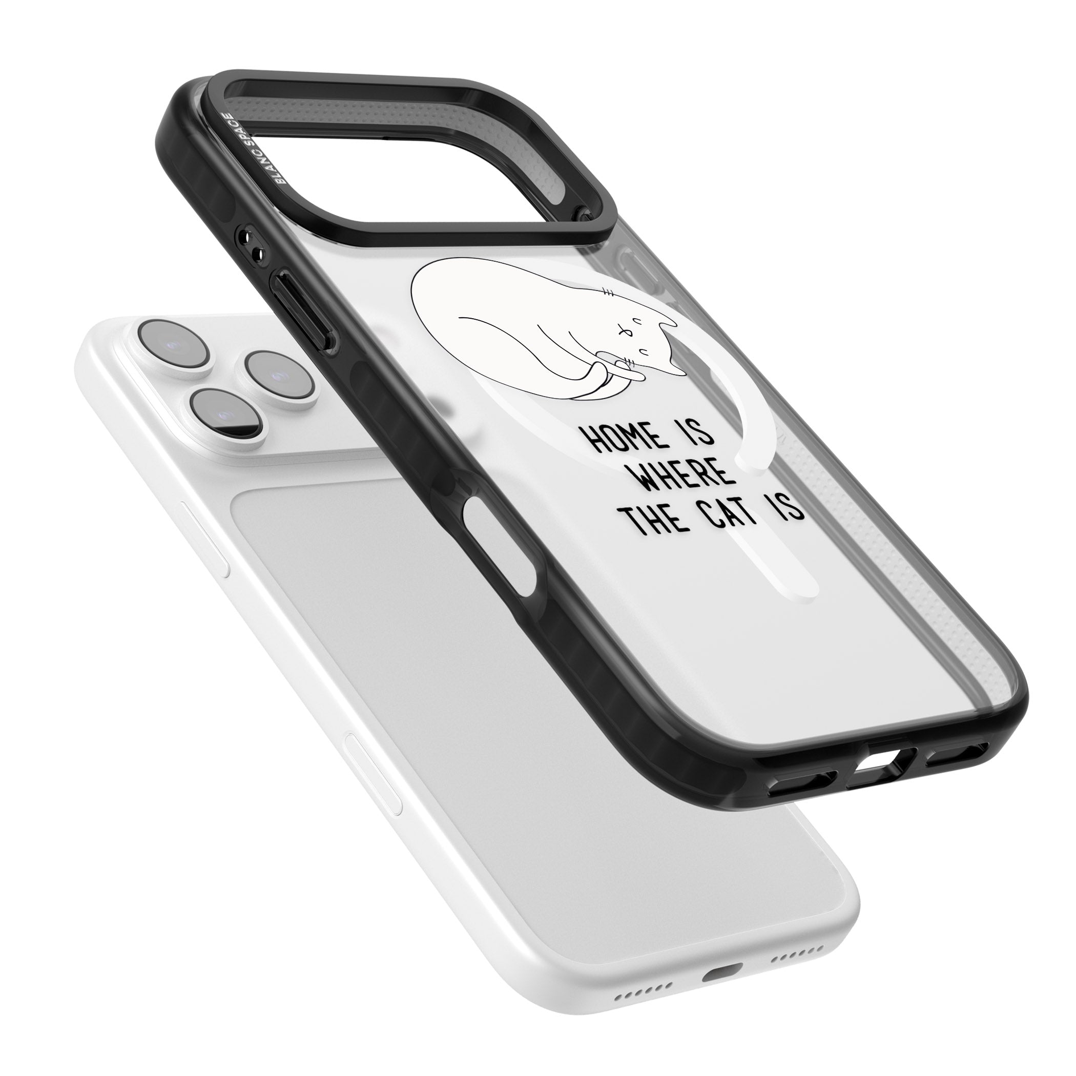 Home Is Where The Cat Is iPhone 17 Pro Max Impact Pro Black Phone Case Colours