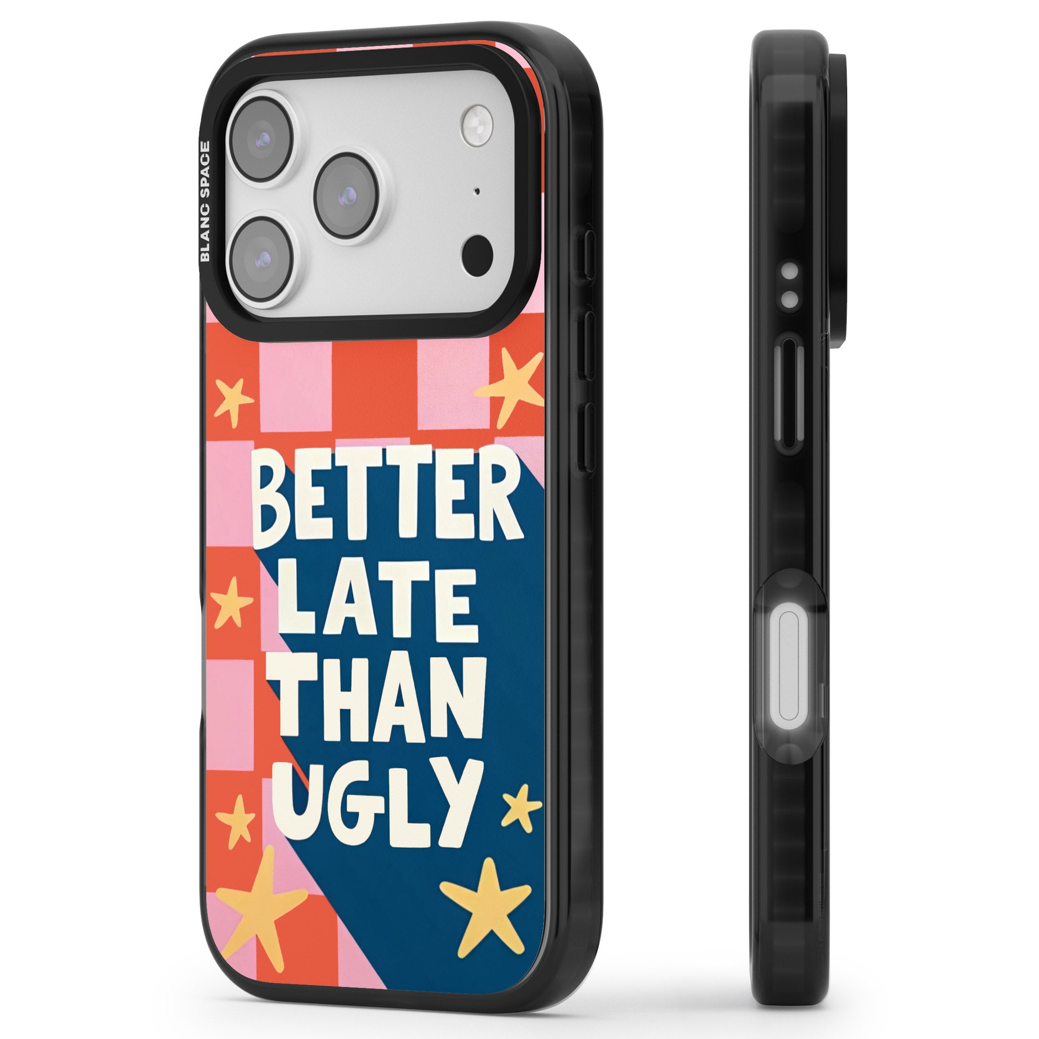 Better Late Than Ugly iPhone 17 Pro Max Impact Pro Black Phone Case Side Profile