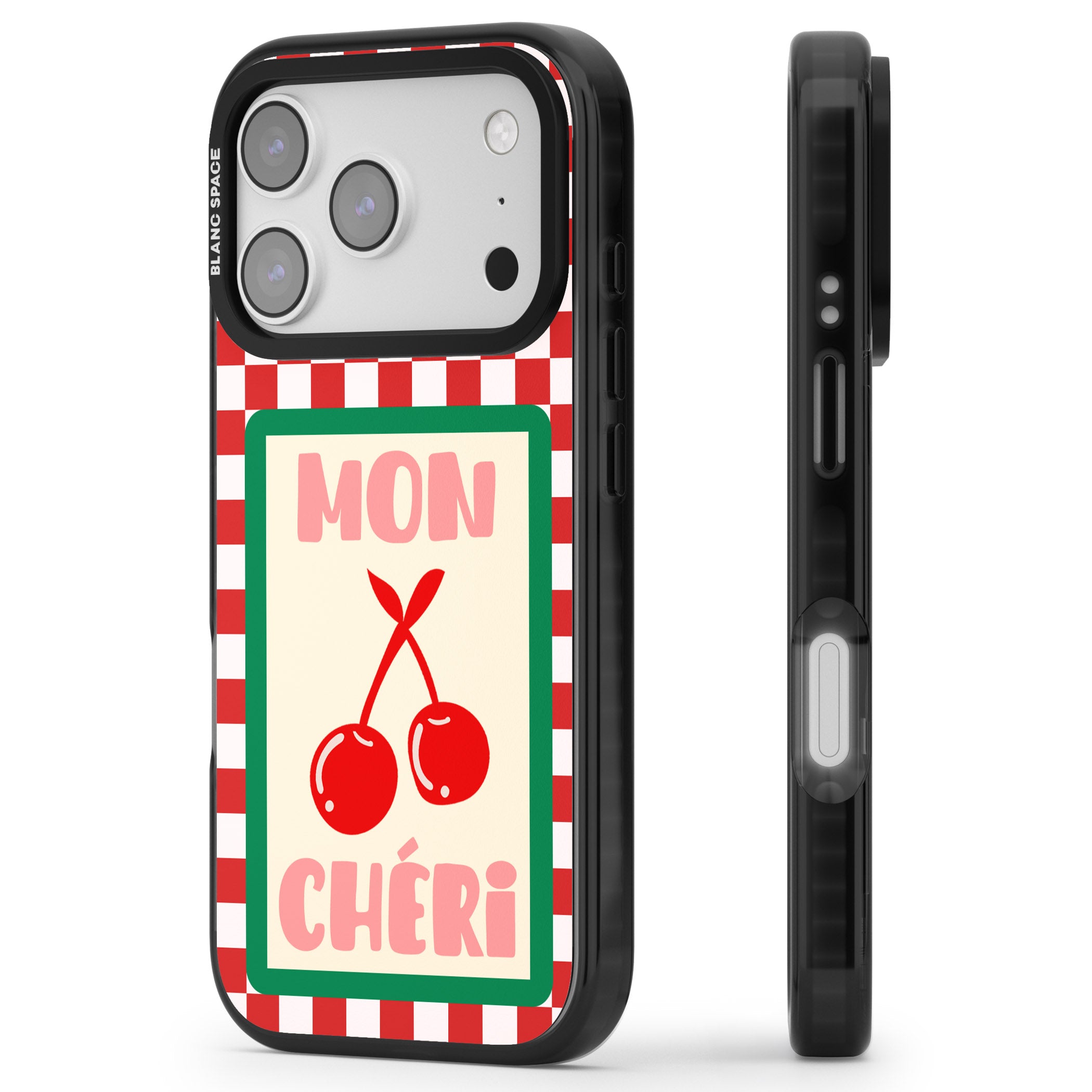 Mon Cheri iPhone 17 Pro Max Impact Pro Black Phone Case Side Profile