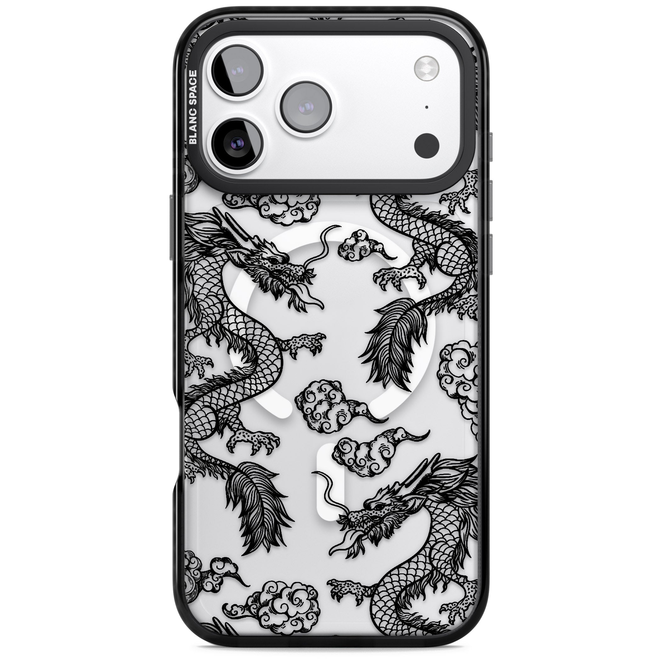 Black Dragon Pattern iPhone 17 Pro Max Impact Pro Black Phone Case