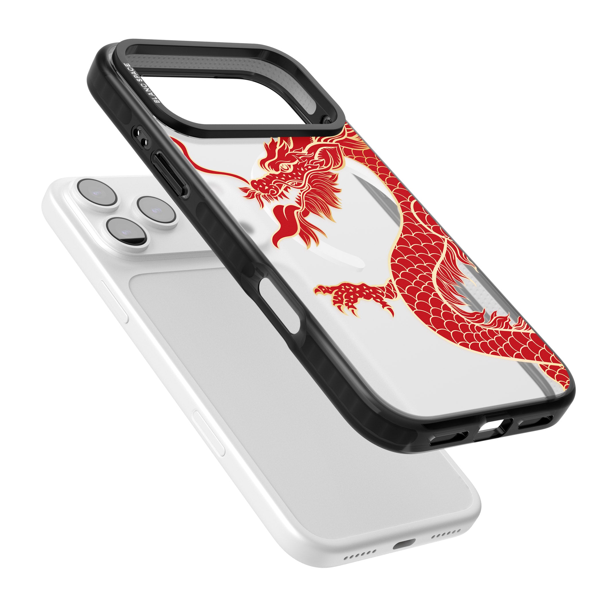 Large Red Dragon iPhone 17 Pro Max Impact Pro Black Phone Case Colours