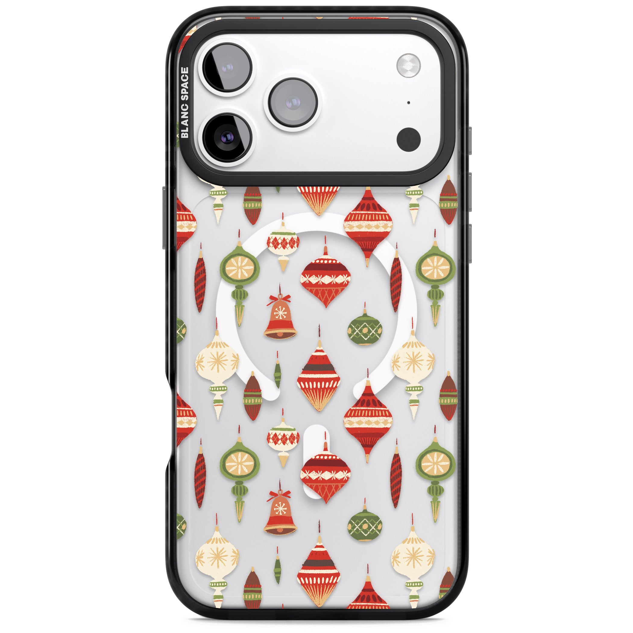 Christmas Baubles Pattern iPhone 17 Pro Max Impact Pro Black Phone Case