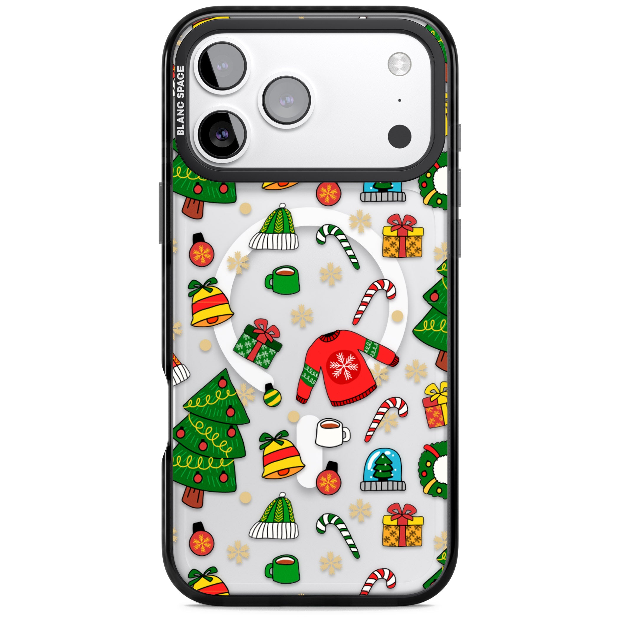 Christmas Mixture Pattern iPhone 17 Pro Max Impact Pro Black Phone Case