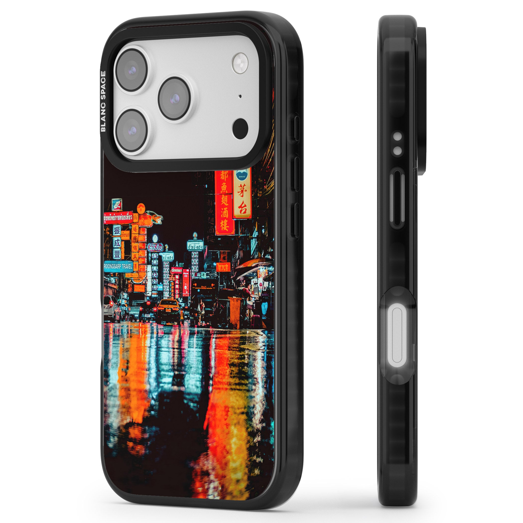 Neon City iPhone 17 Pro Max Impact Pro Black Phone Case Side Profile