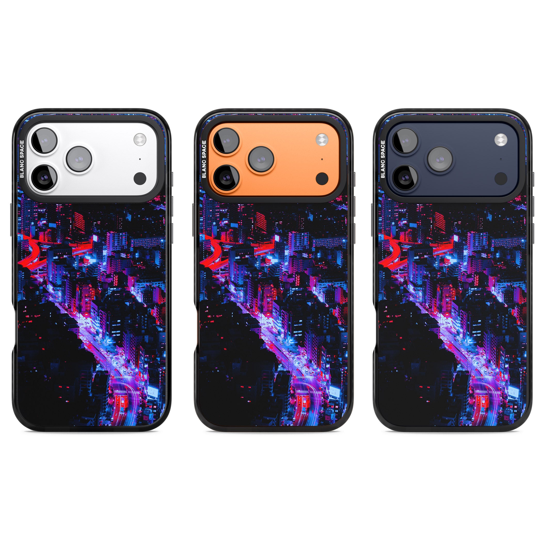 Neon Cityscape iPhone 17 Pro Impact Pro Black Phone Case APT Impact Protection