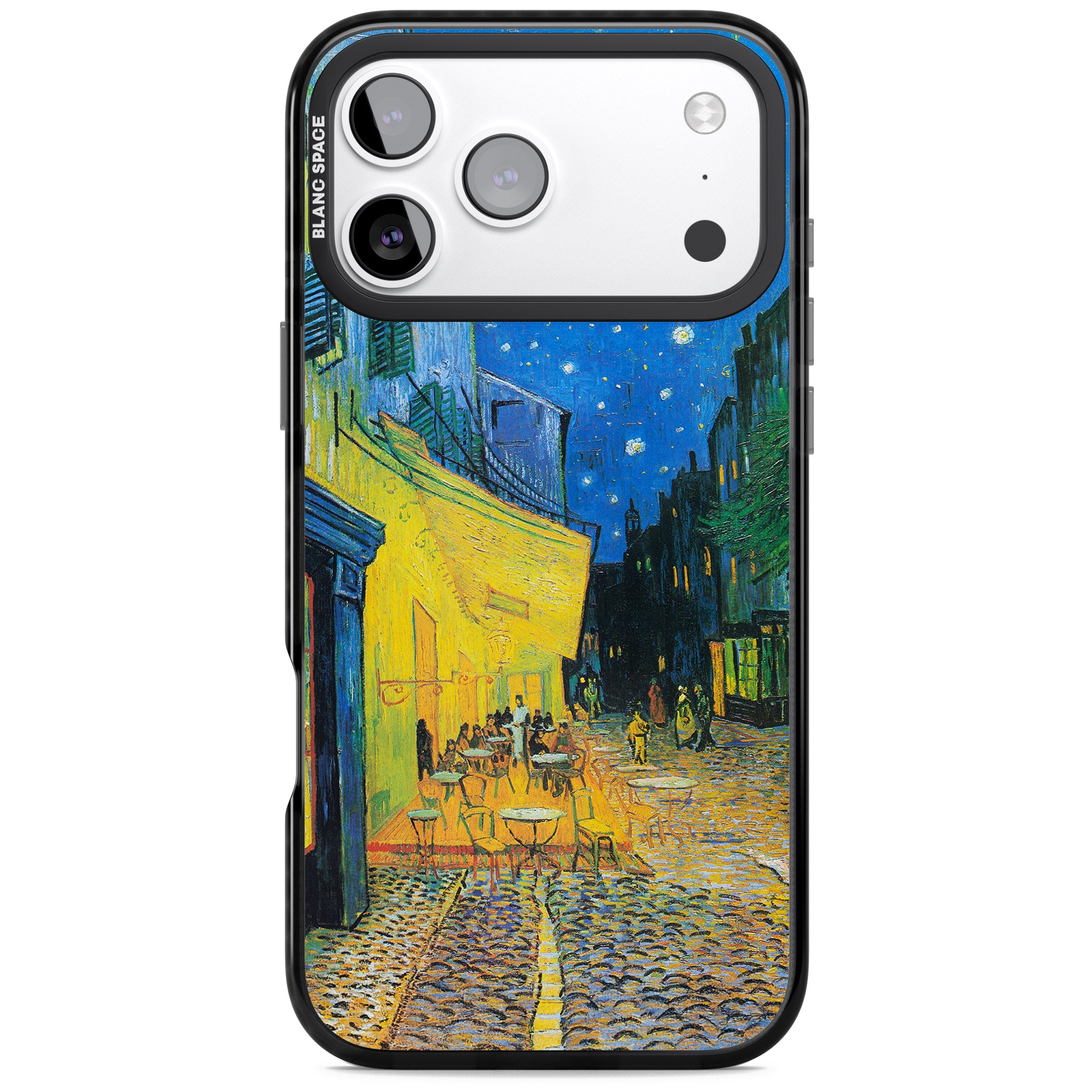 Café Terrace At Night iPhone 17 Pro Max Impact Pro Black Phone Case