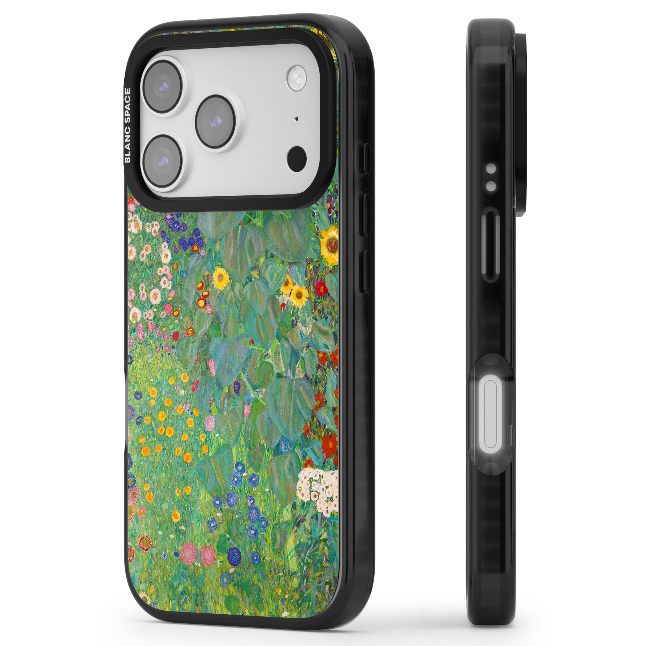 Farm Garden With Sunflowers iPhone 17 Pro Max Impact Pro Black Phone Case Side Profile