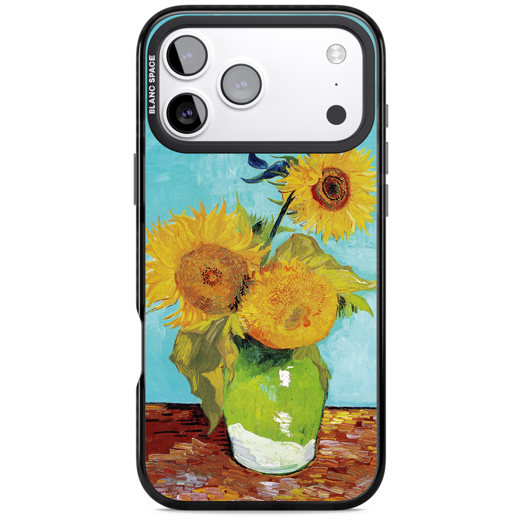 Vase With Three Sunflowers iPhone 17 Pro Max Impact Pro Black Phone Case