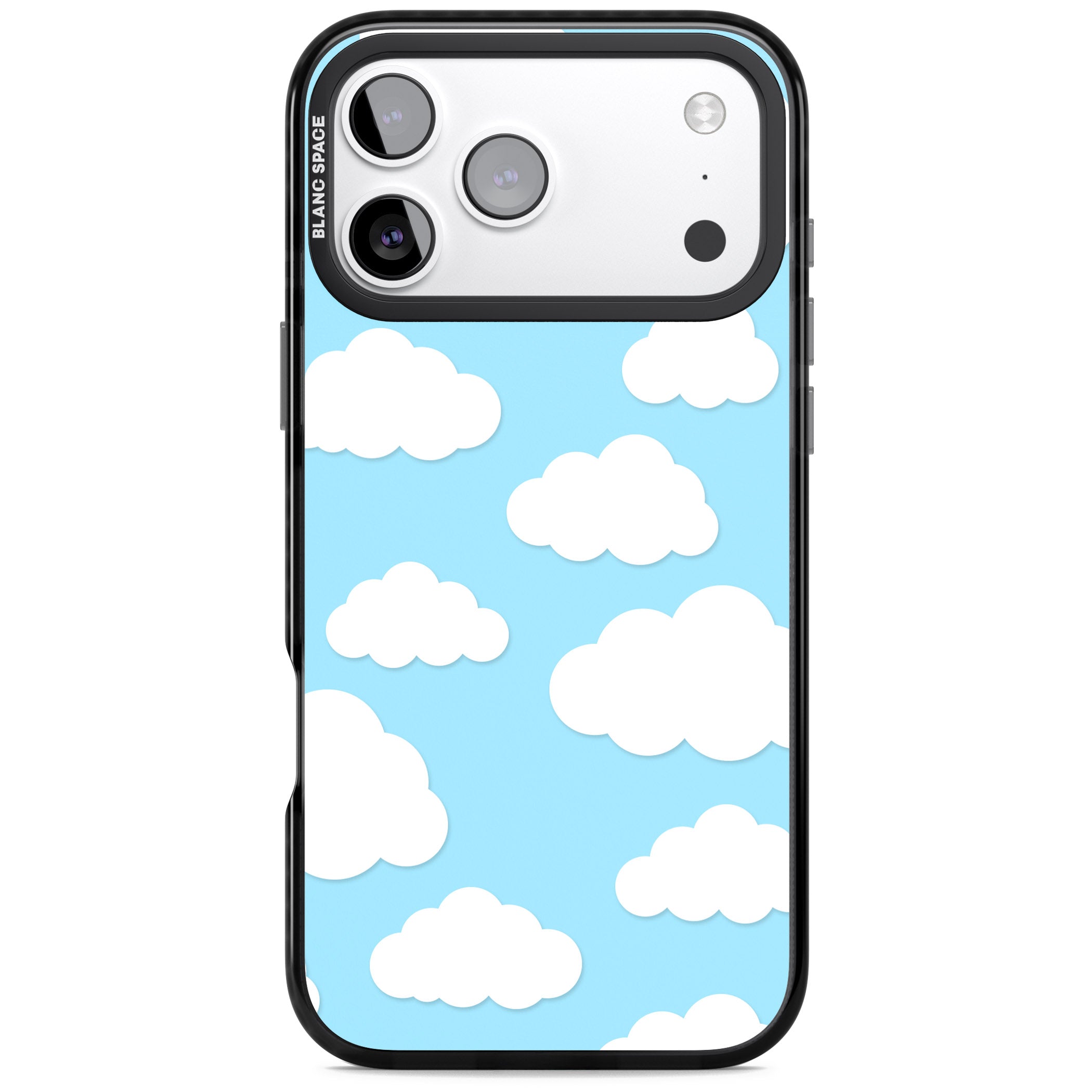 Blue Sky & Clouds Pattern iPhone 17 Pro Max Impact Pro Black Phone Case