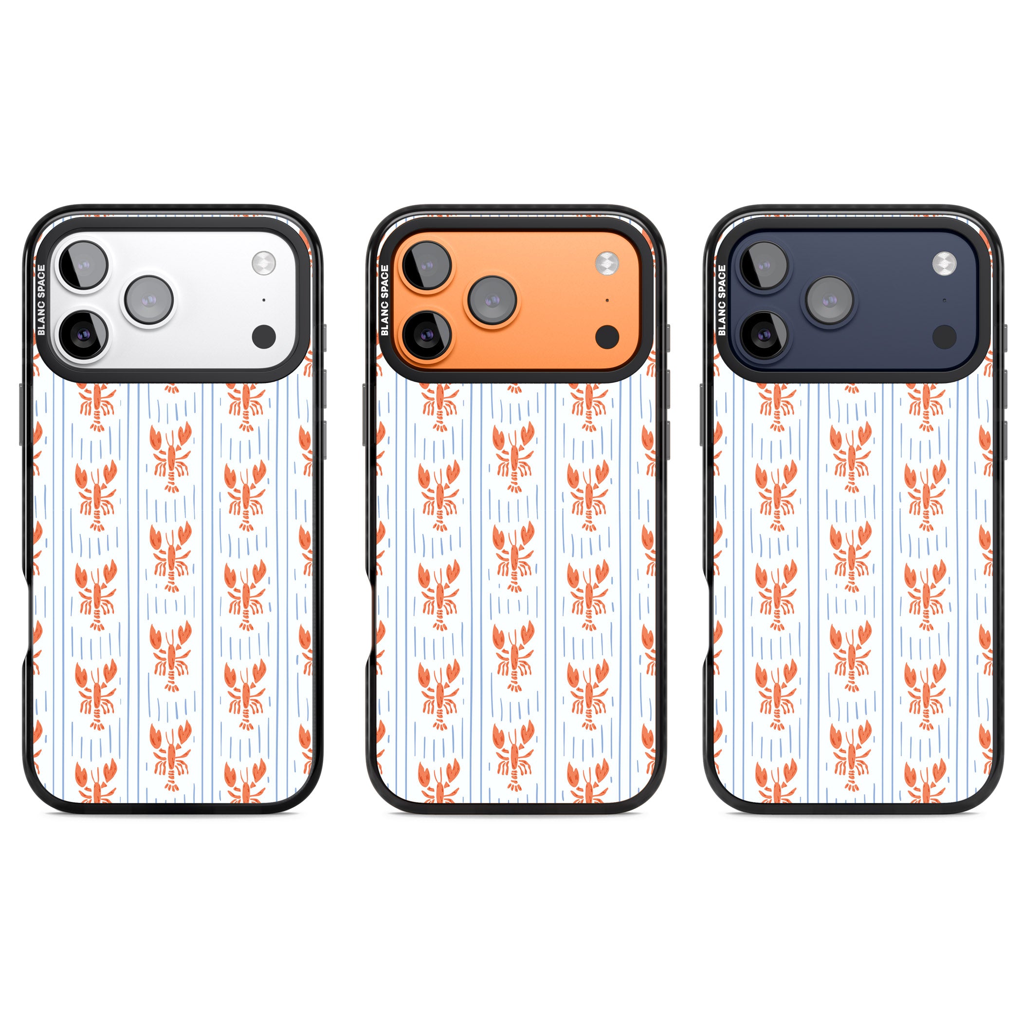 Lobster Stripes iPhone 17 Pro Impact Pro Black Phone Case APT Impact Protection