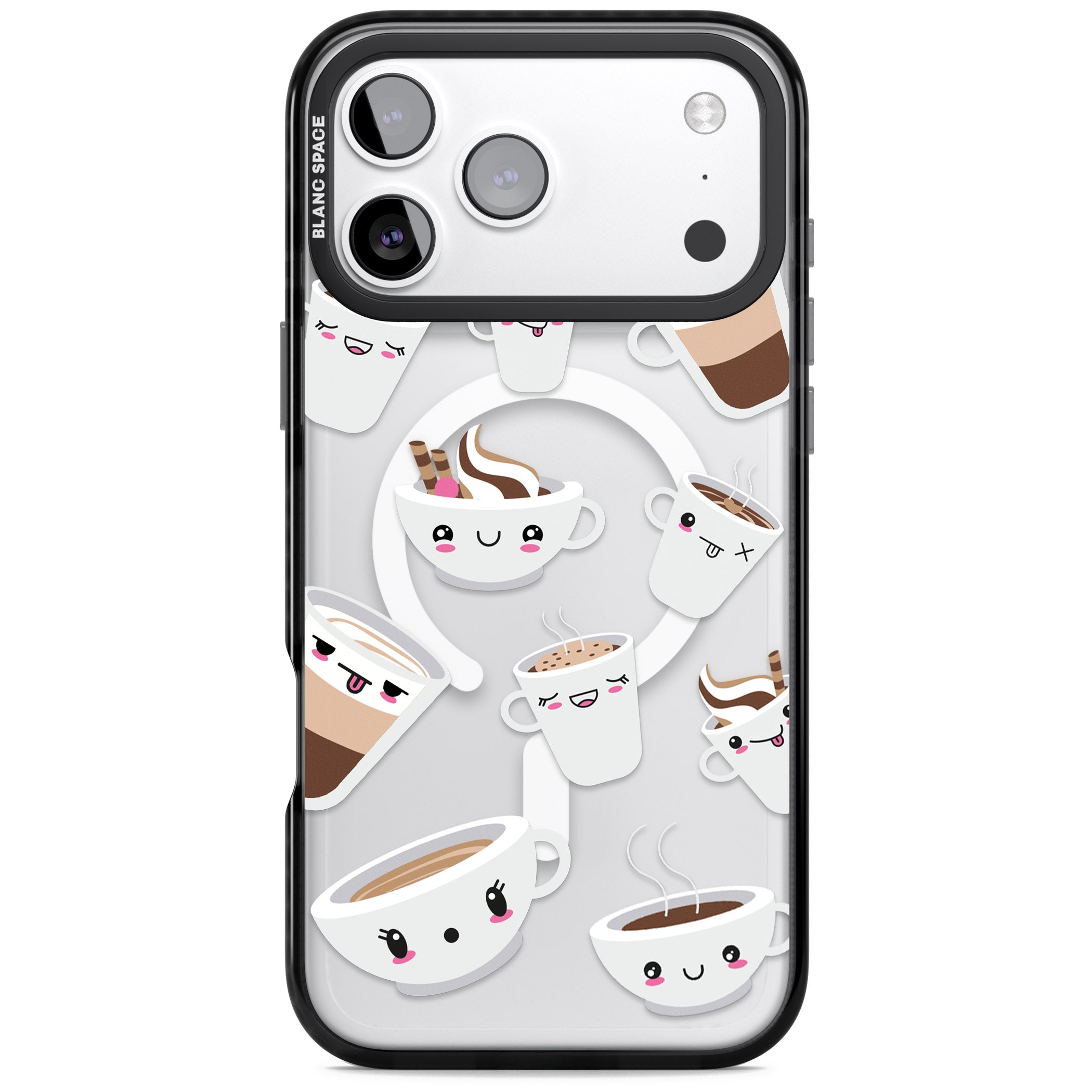 Coffee Faces iPhone 17 Pro Max Impact Pro Black Phone Case