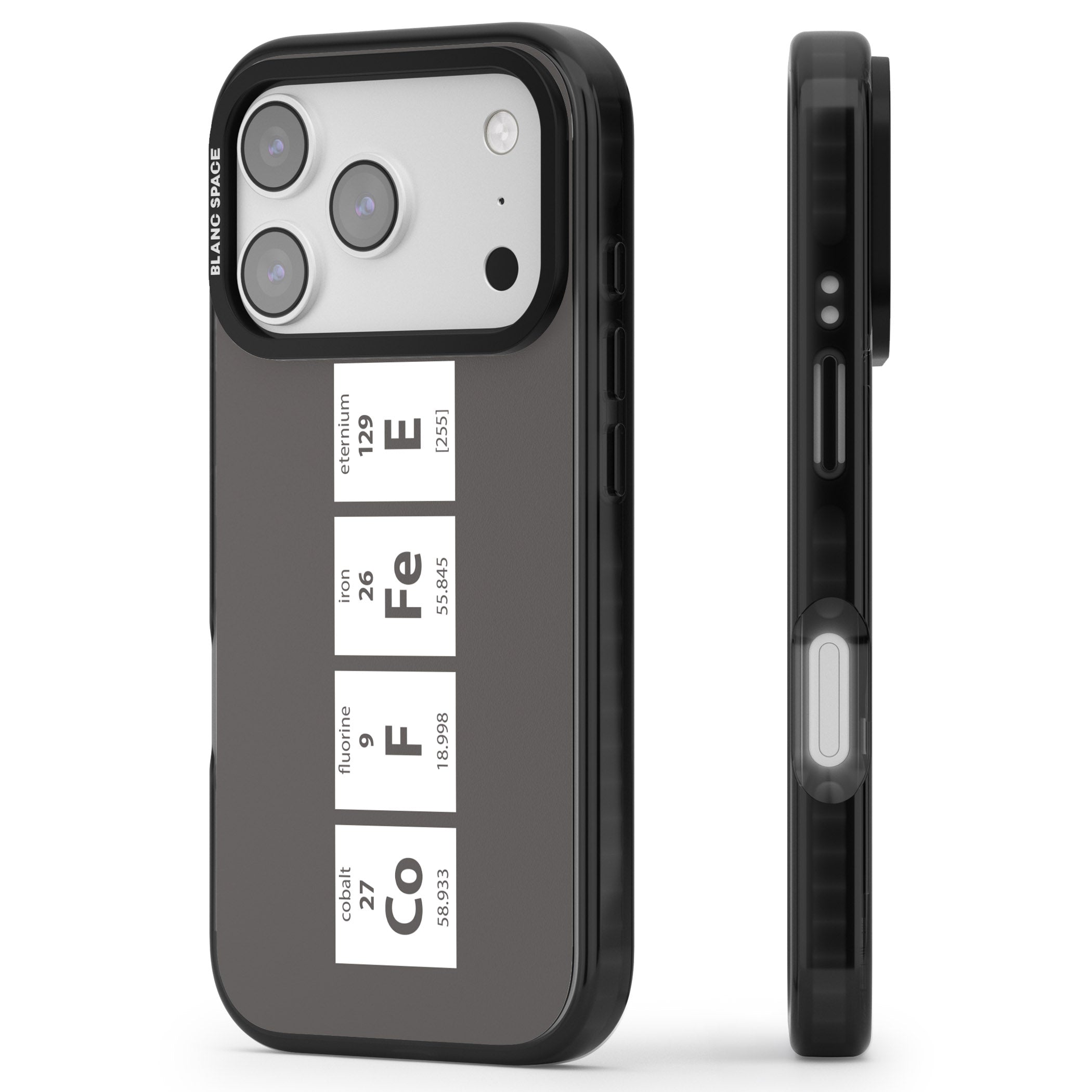 Coffee Element (Grey) iPhone 17 Pro Max Impact Pro Black Phone Case Side Profile