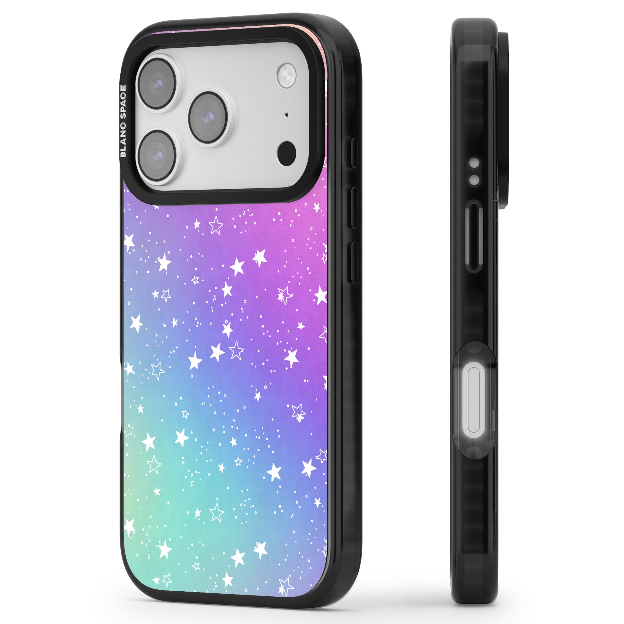 Pastel Starry Sky iPhone 17 Pro Impact Pro Black Phone Case Side Profile