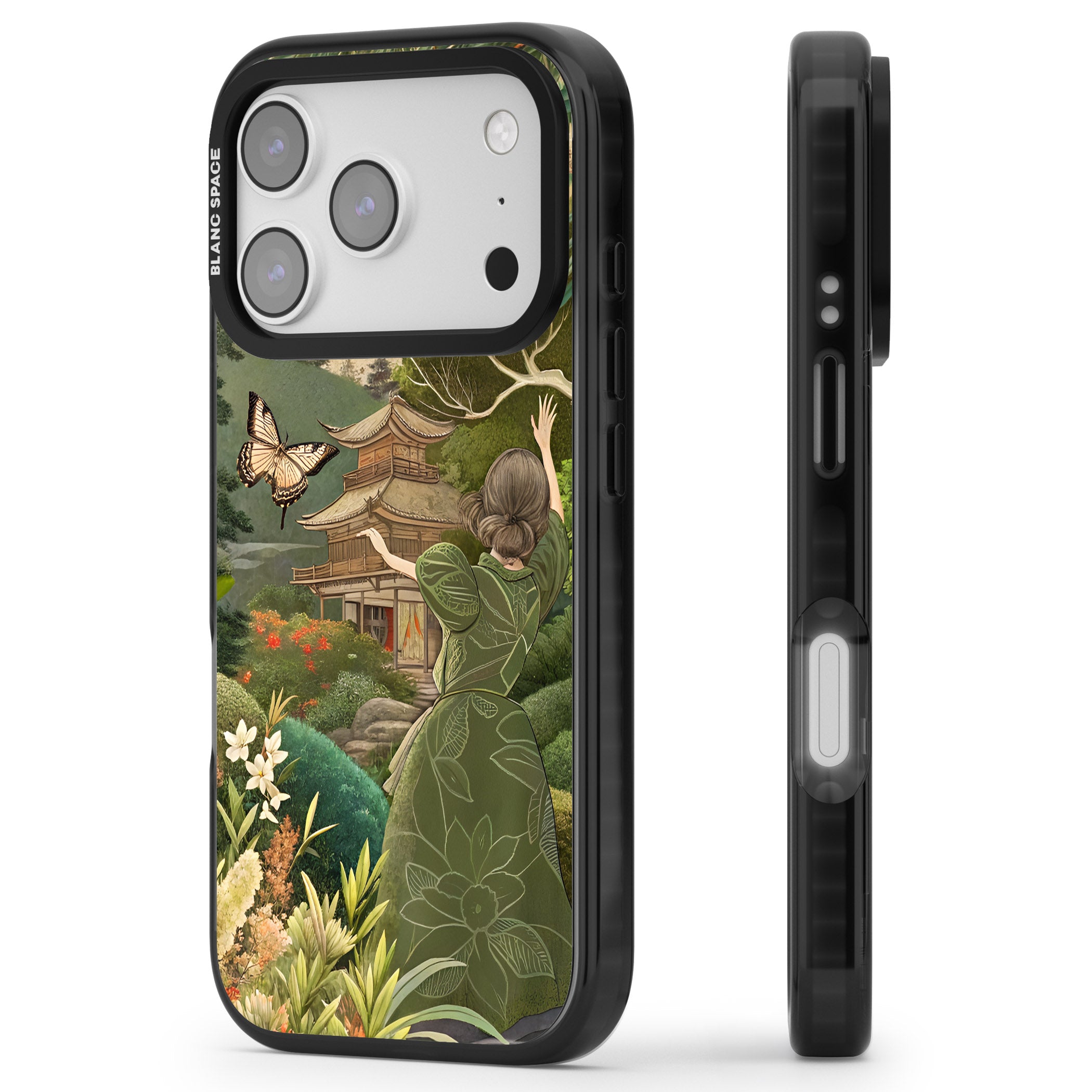 Japanese Nature iPhone 17 Pro Max Impact Pro Black Phone Case Side Profile