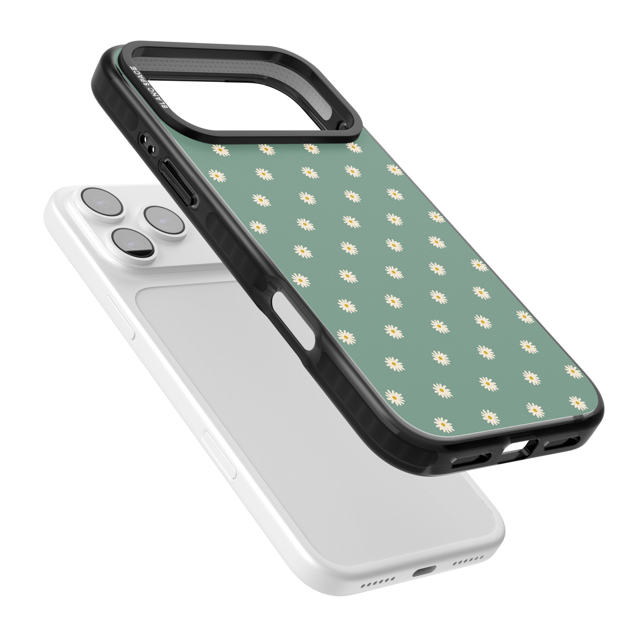 Sage Daisy Floral iPhone 17 Pro Max Impact Pro Black Phone Case Colours