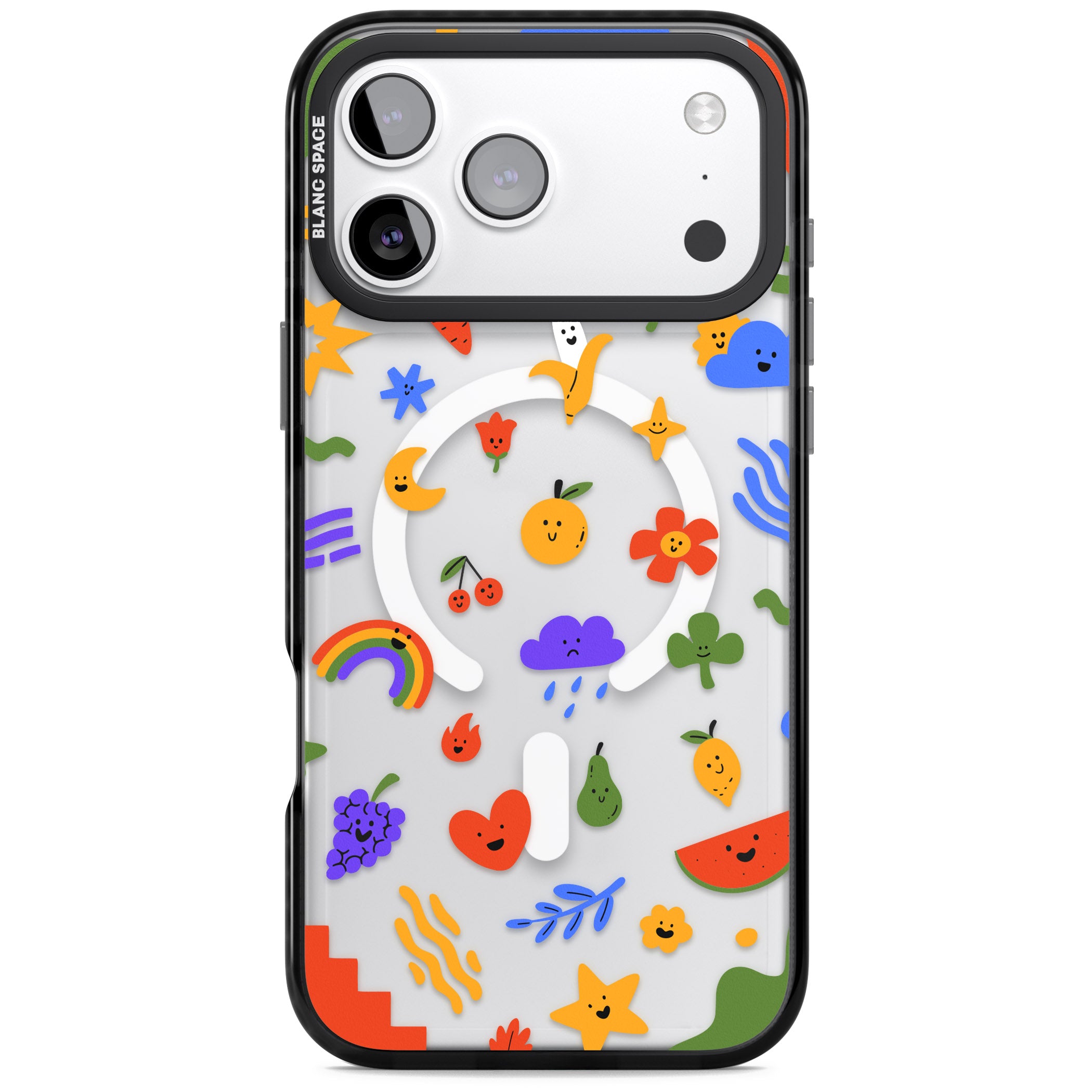Quirky Cute Icon Pattern iPhone 17 Pro Impact Pro Black Phone Case