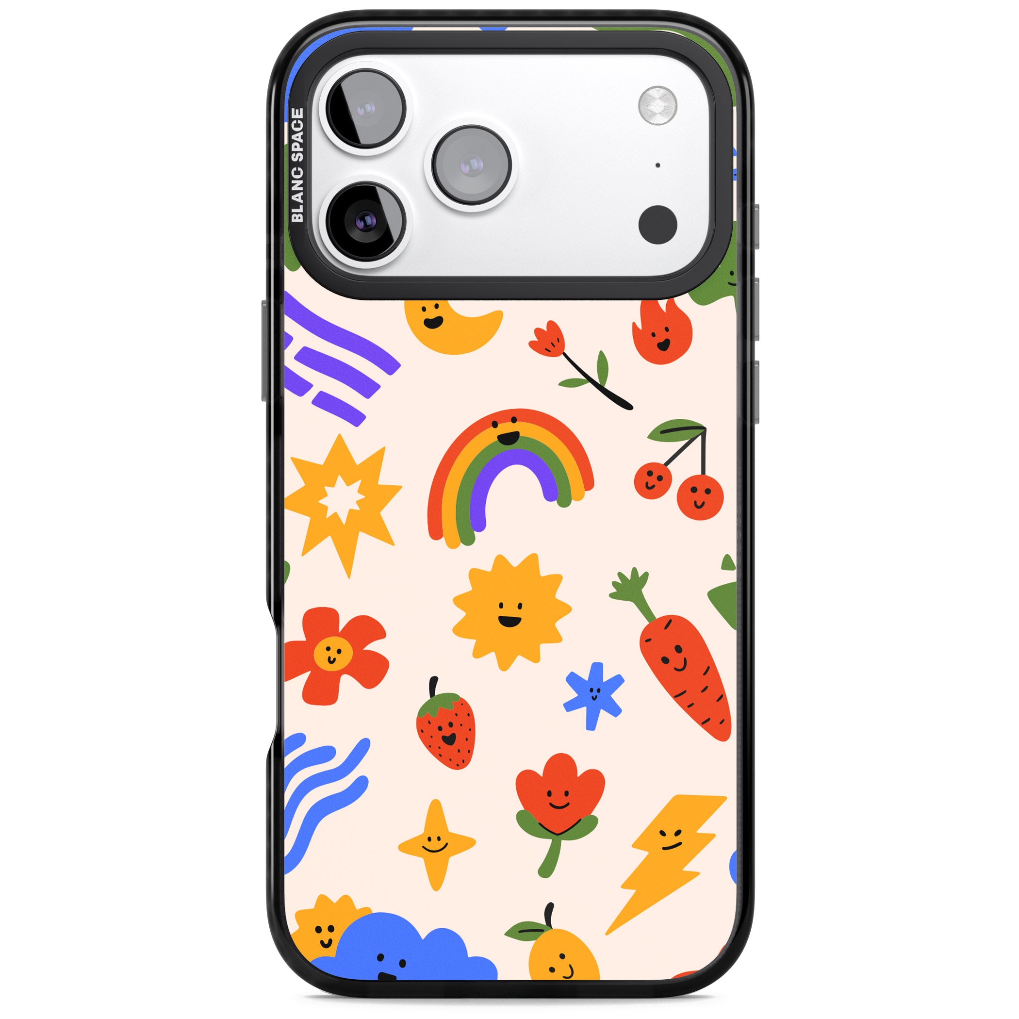 Playful Kawaii Icons iPhone 17 Pro Max Impact Pro Black Phone Case