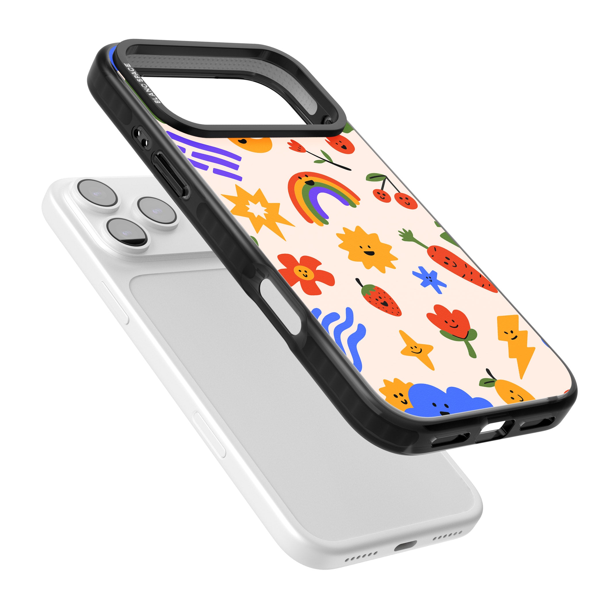 Playful Kawaii Icons iPhone 17 Pro Max Impact Pro Black Phone Case Colours