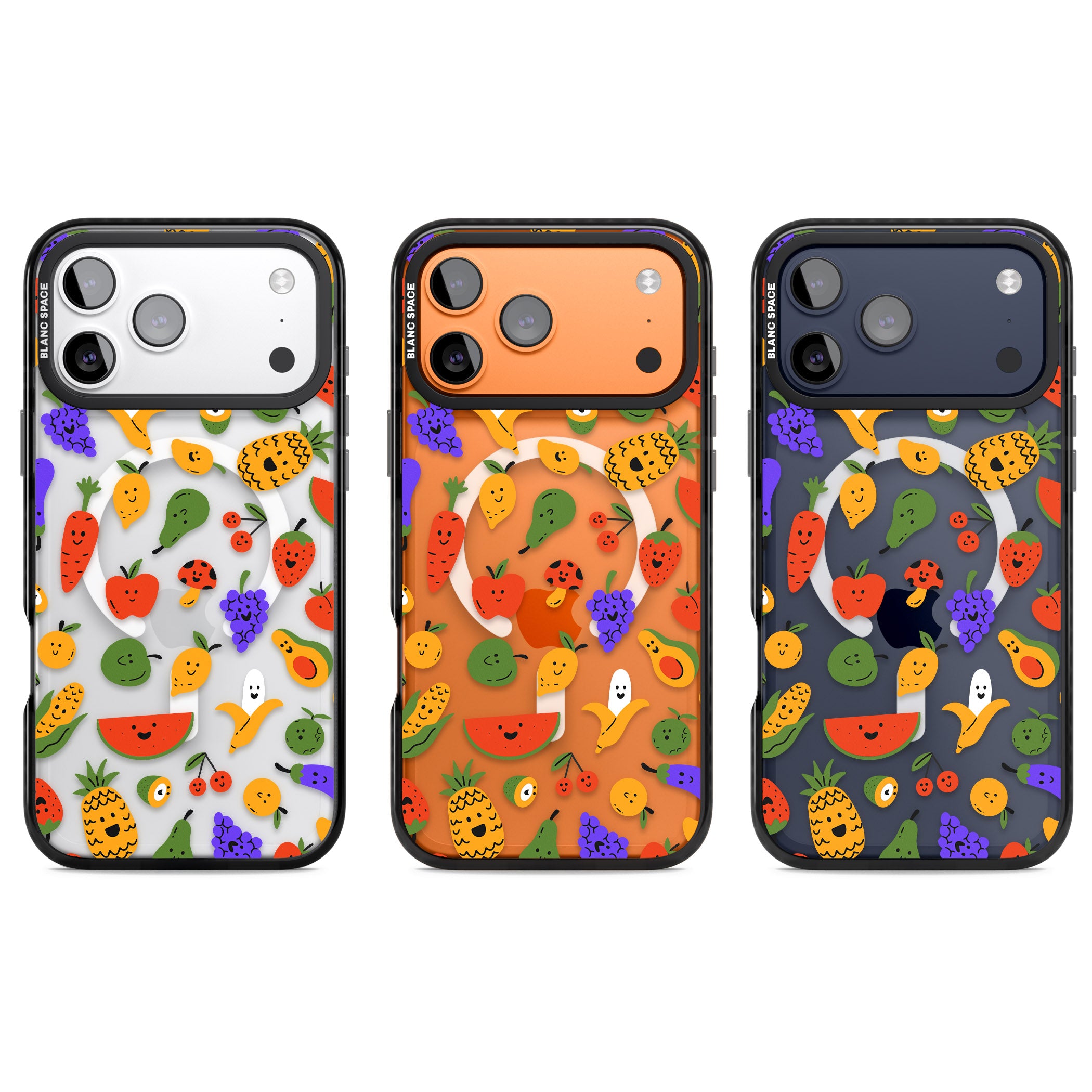 Playful Fruit Kawaii iPhone 17 Pro Impact Pro Black Phone Case APT Impact Protection