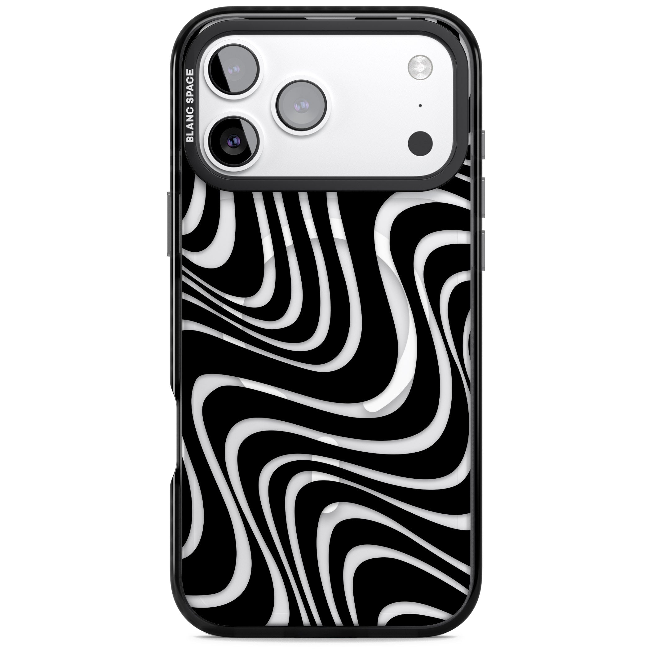 Abstract Waves iPhone 17 Pro Max Impact Pro Black Phone Case