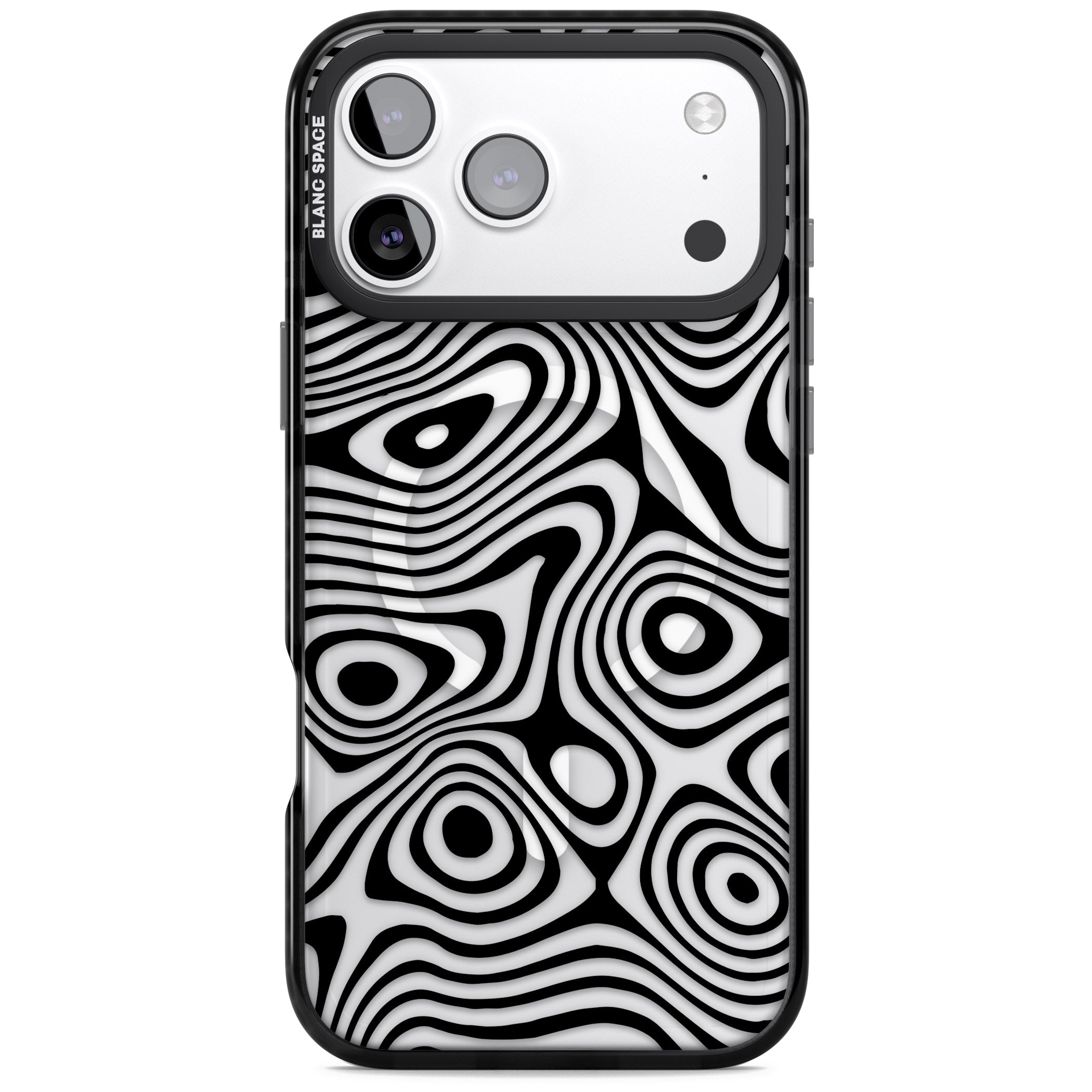 Dark Topographic Map iPhone 17 Pro Max Impact Pro Black Phone Case
