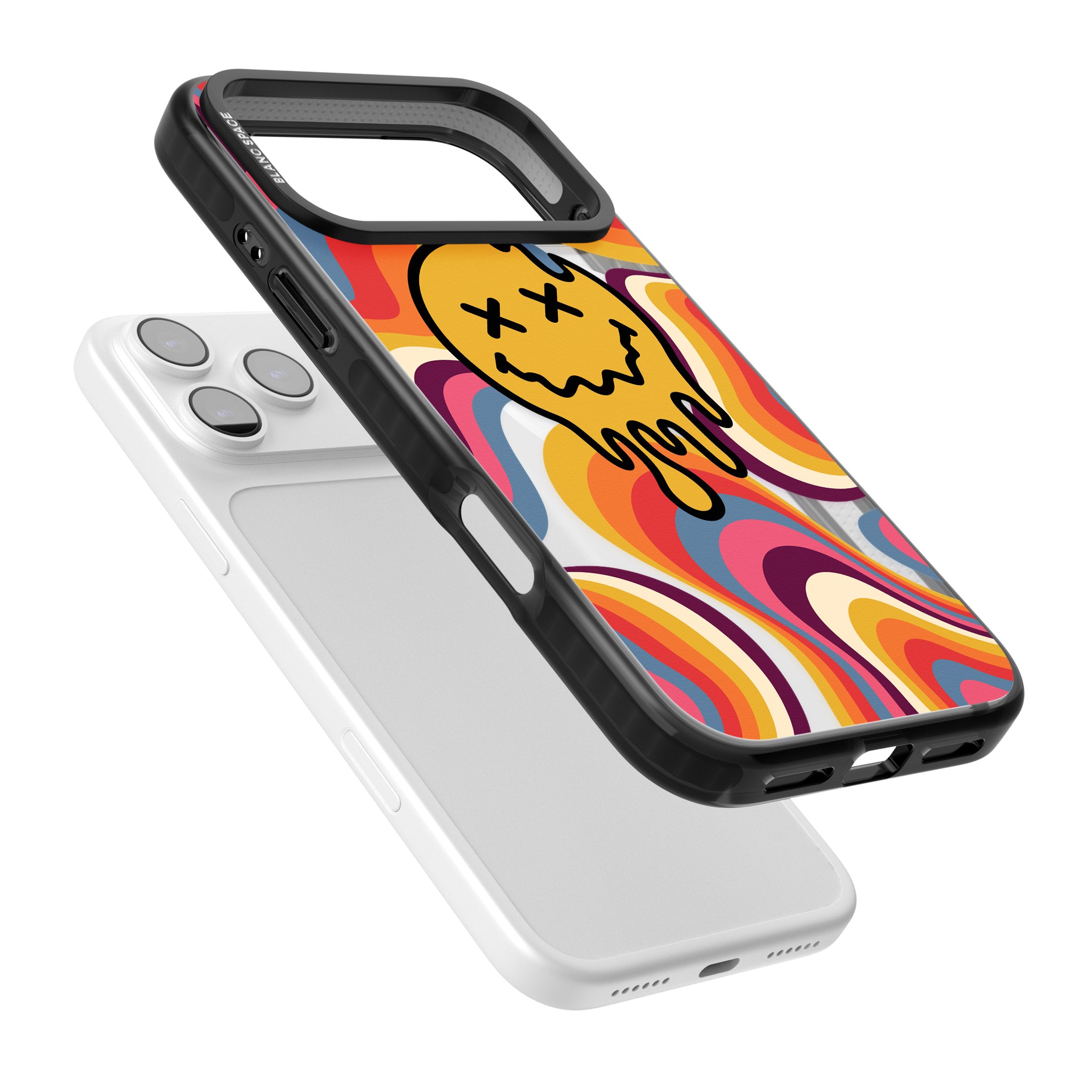 Trippy Face Melt iPhone 17 Pro Max Impact Pro Black Phone Case Colours