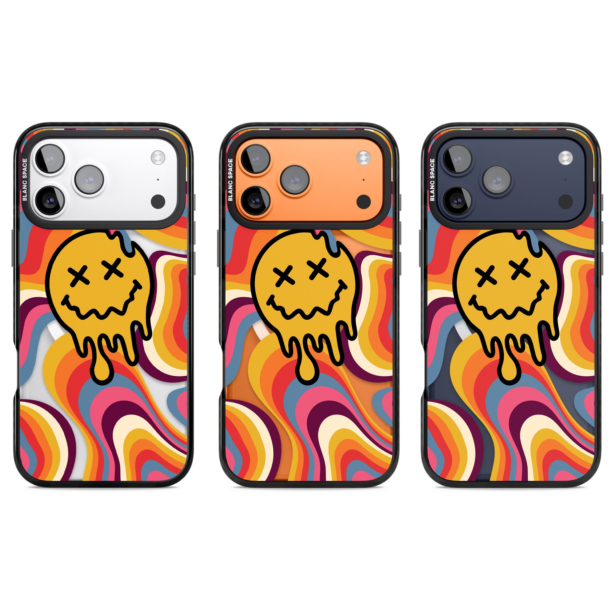 Trippy Face Melt iPhone 17 Pro Impact Pro Black Phone Case APT Impact Protection