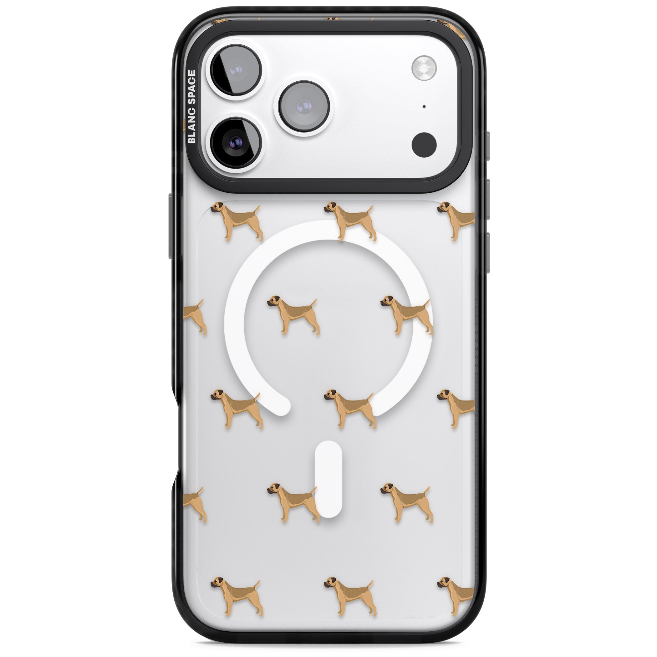 Border Terrier Dog Pattern iPhone 17 Pro Max Impact Pro Black Phone Case