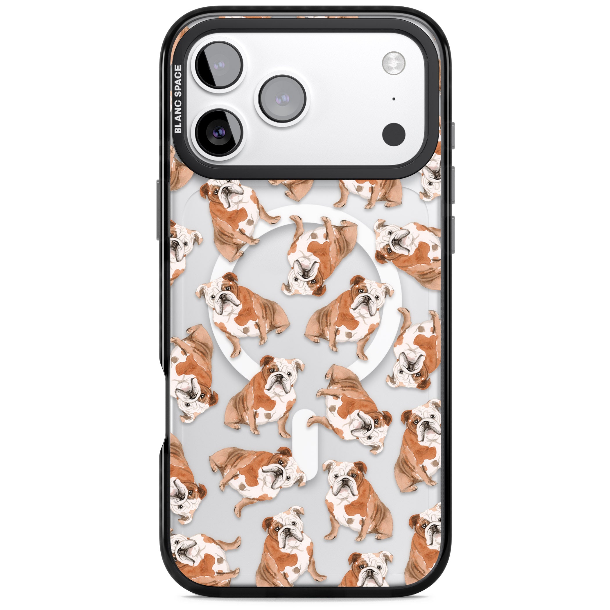 English Bulldog Watercolour Dog Pattern iPhone 17 Pro Max Impact Pro Black Phone Case