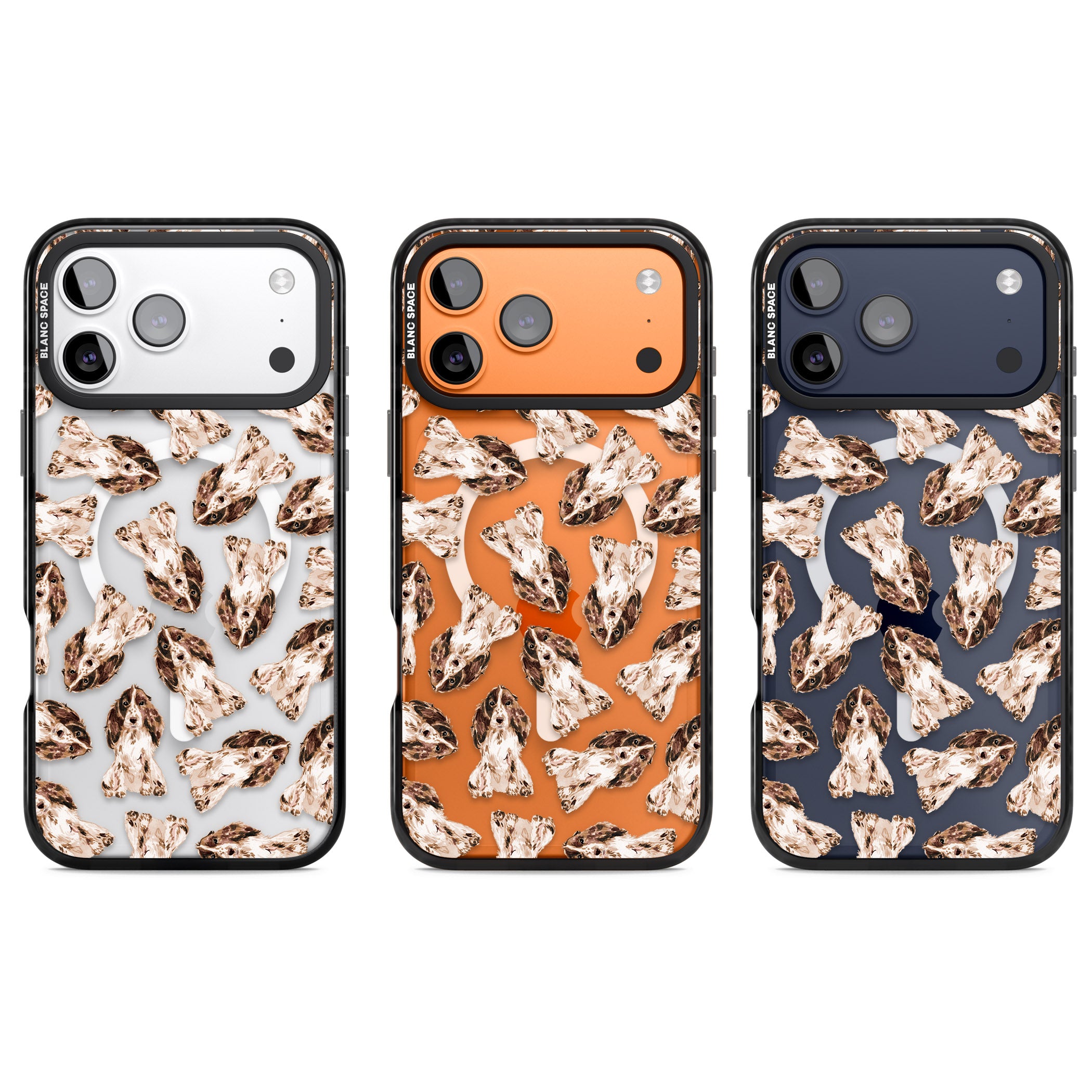Cocker Spaniel (Brown) Watercolour Dog Pattern iPhone 17 Pro Impact Pro Black Phone Case APT Impact Protection