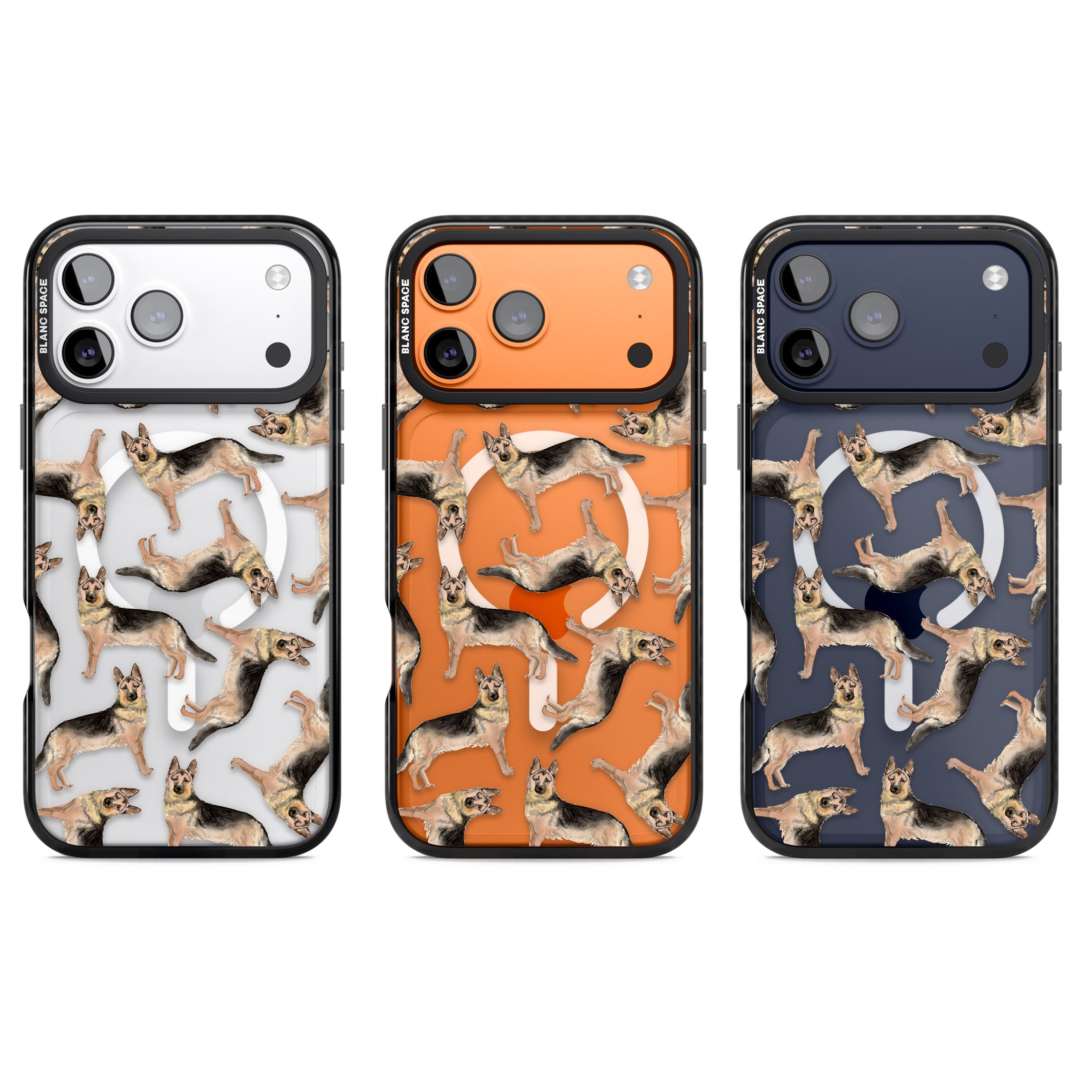 German Shepherd Pattern Classic iPhone 17 Pro Impact Pro Black Phone Case APT Impact Protection