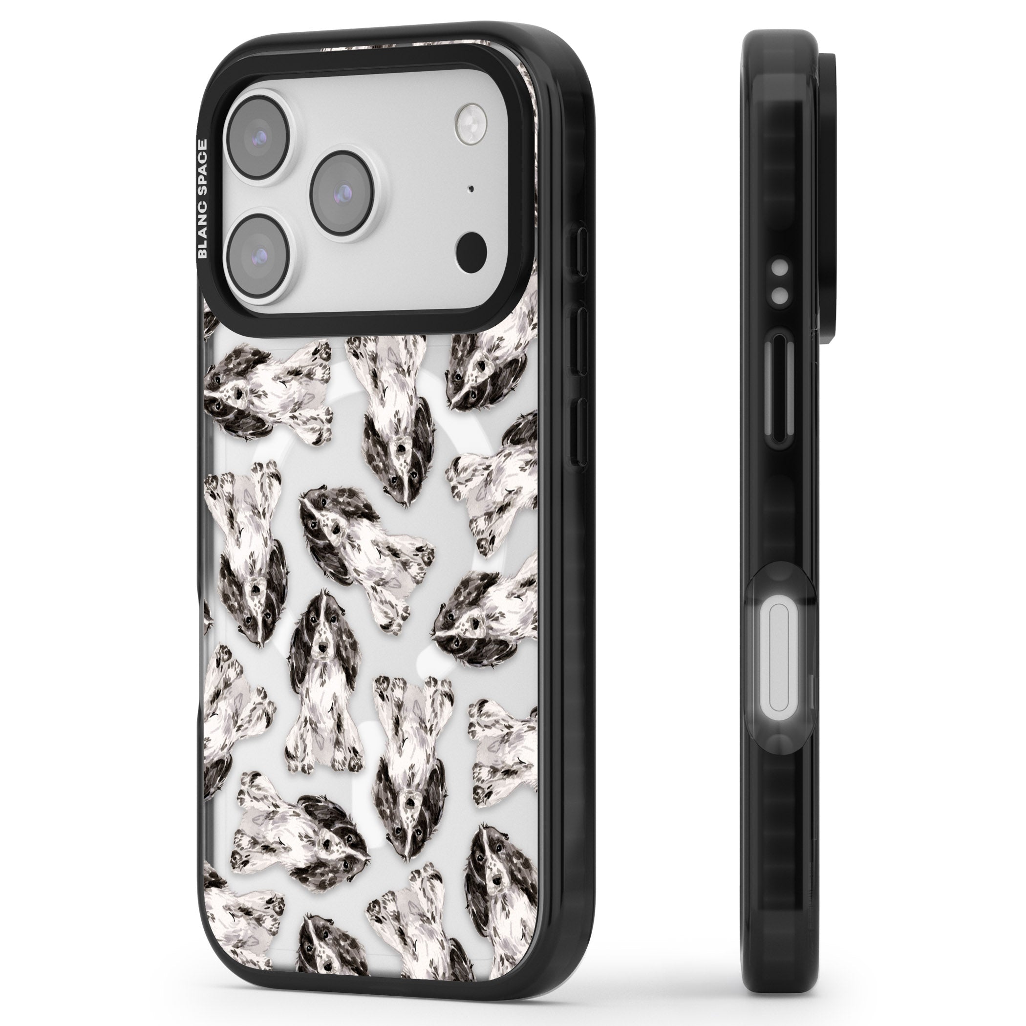 Cocker Spaniel Watercolor Elegance iPhone 17 Pro Max Impact Pro Black Phone Case Side Profile