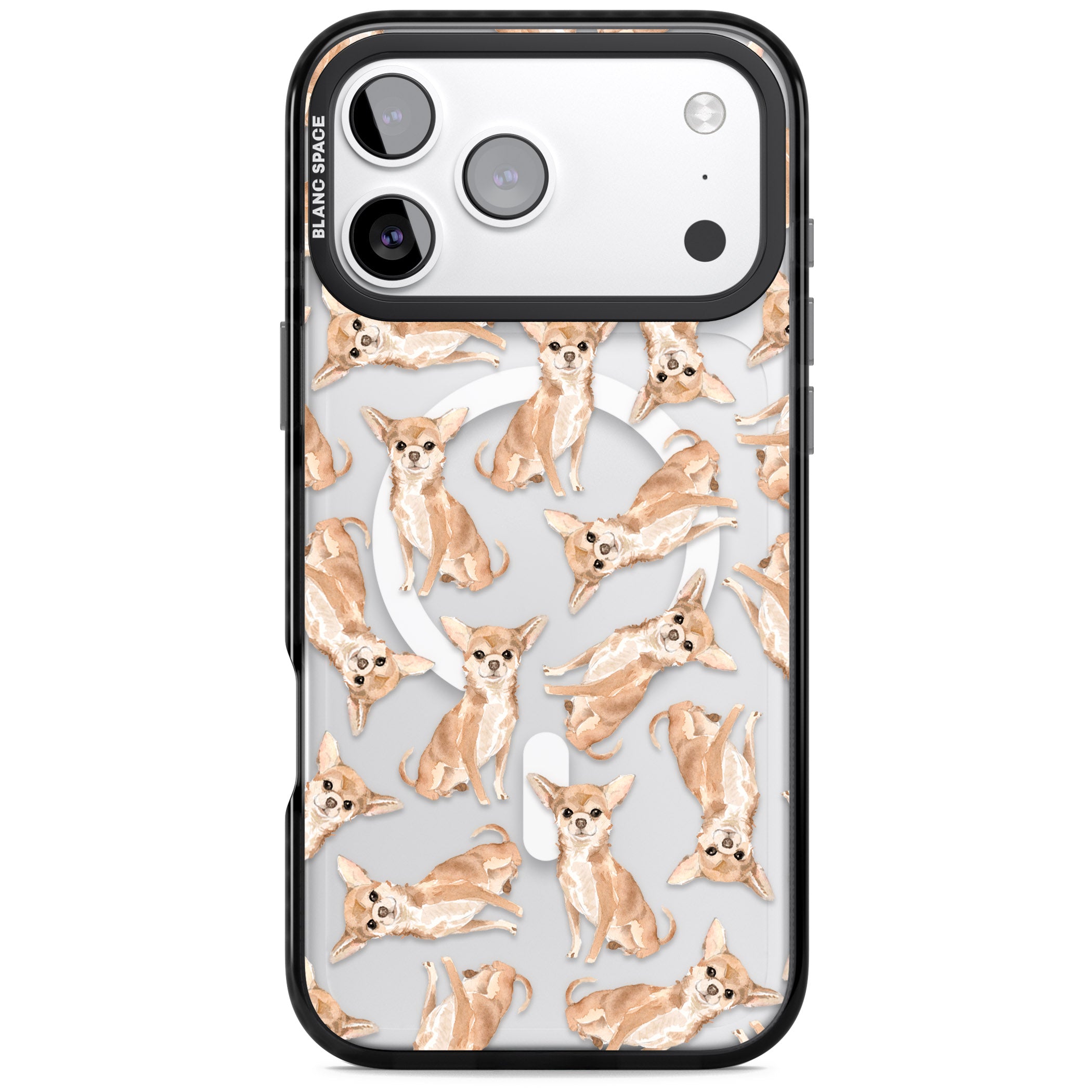 Chihuahua Watercolour Dog Pattern iPhone 17 Pro Max Impact Pro Black Phone Case