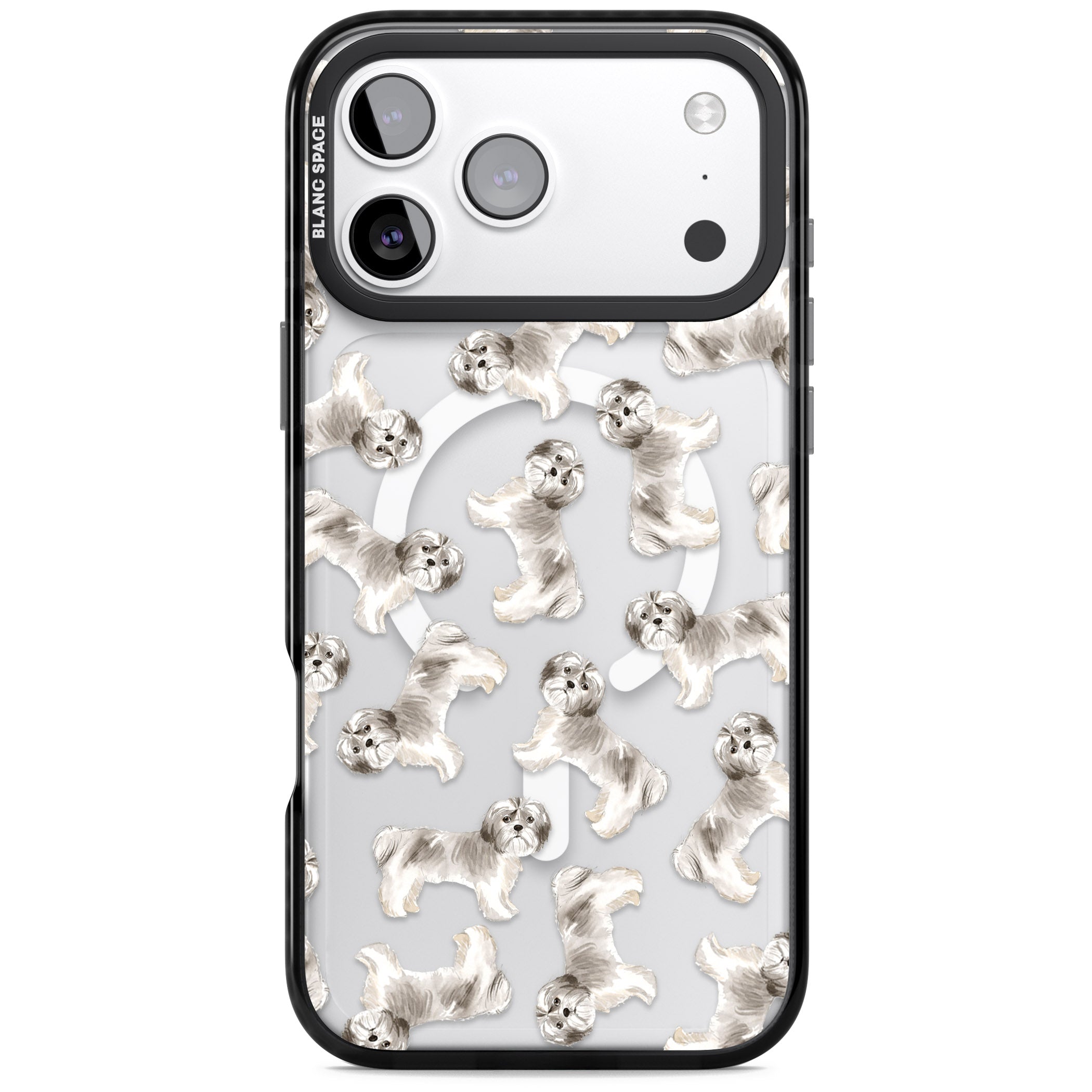 Shih Tzu Dog Pattern iPhone 17 Pro Max Impact Pro Black Phone Case