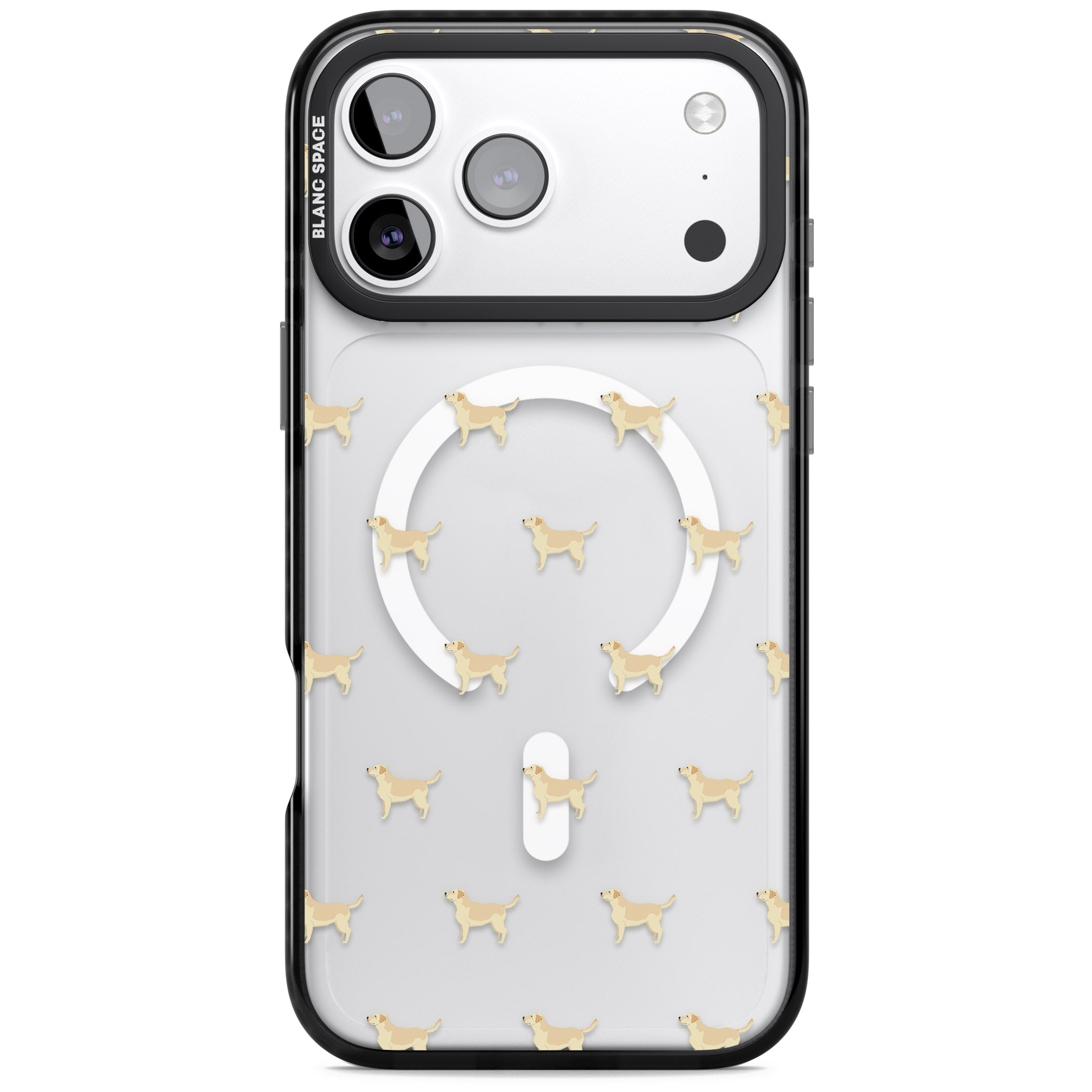 Tan Labrador Dog Pattern iPhone 17 Pro Max Impact Pro Black Phone Case