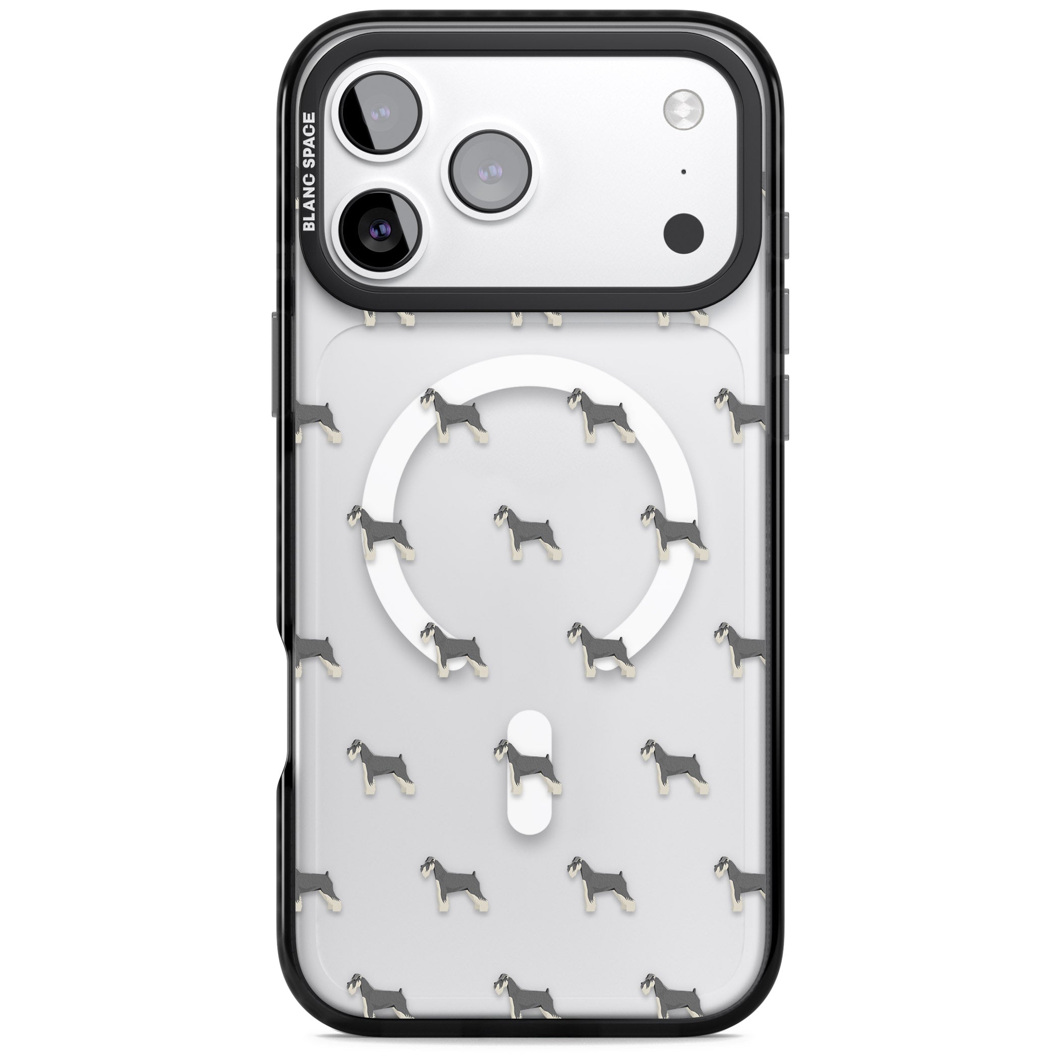 Schnauzer Dog Pattern iPhone 17 Pro Max Impact Pro Black Phone Case