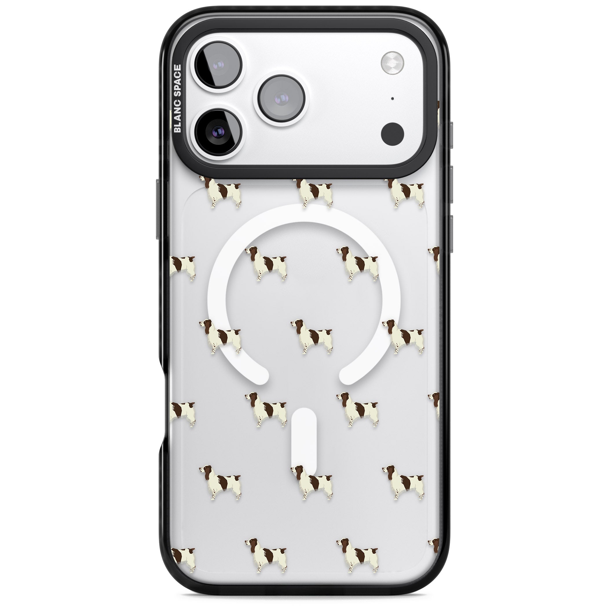 Spaniel Pattern iPhone 17 Pro Max Impact Pro Black Phone Case
