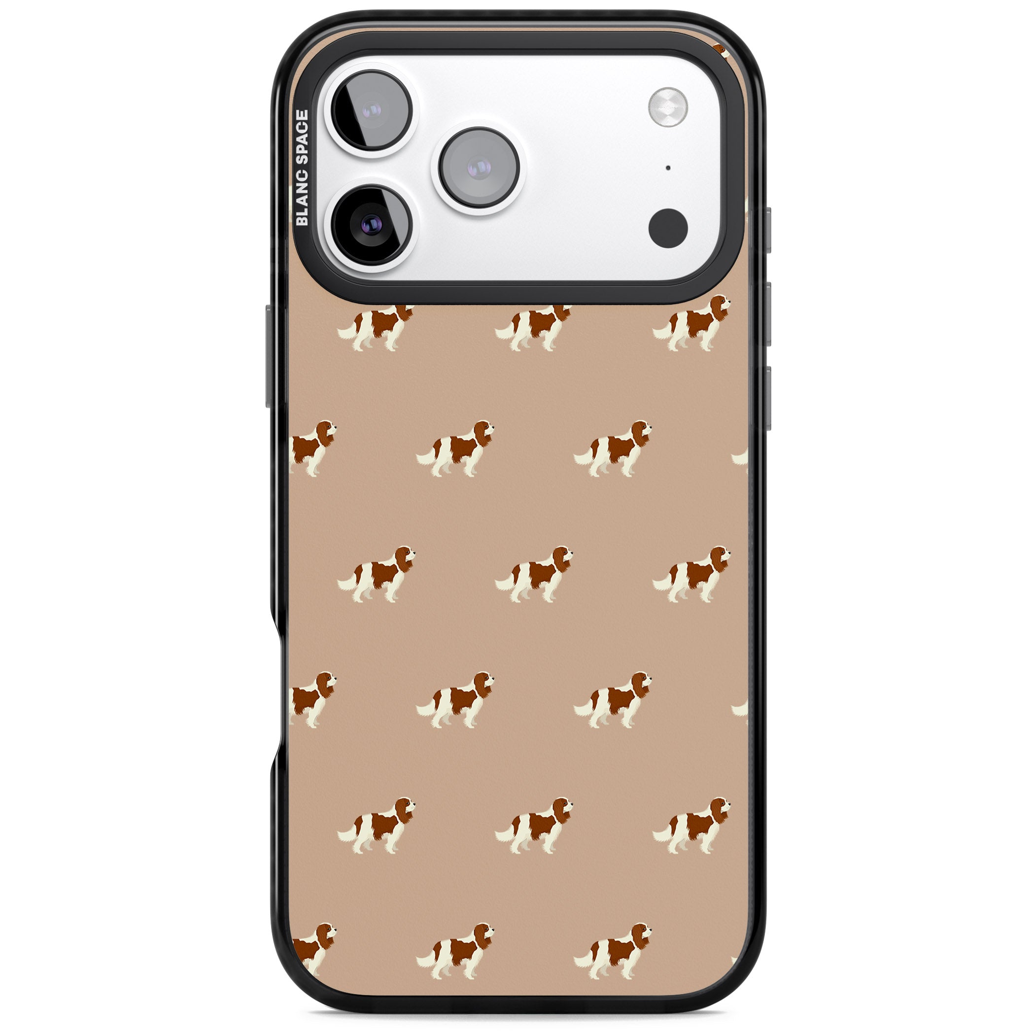 Cavalier Spaniel Pattern iPhone 17 Pro Impact Pro Black Phone Case