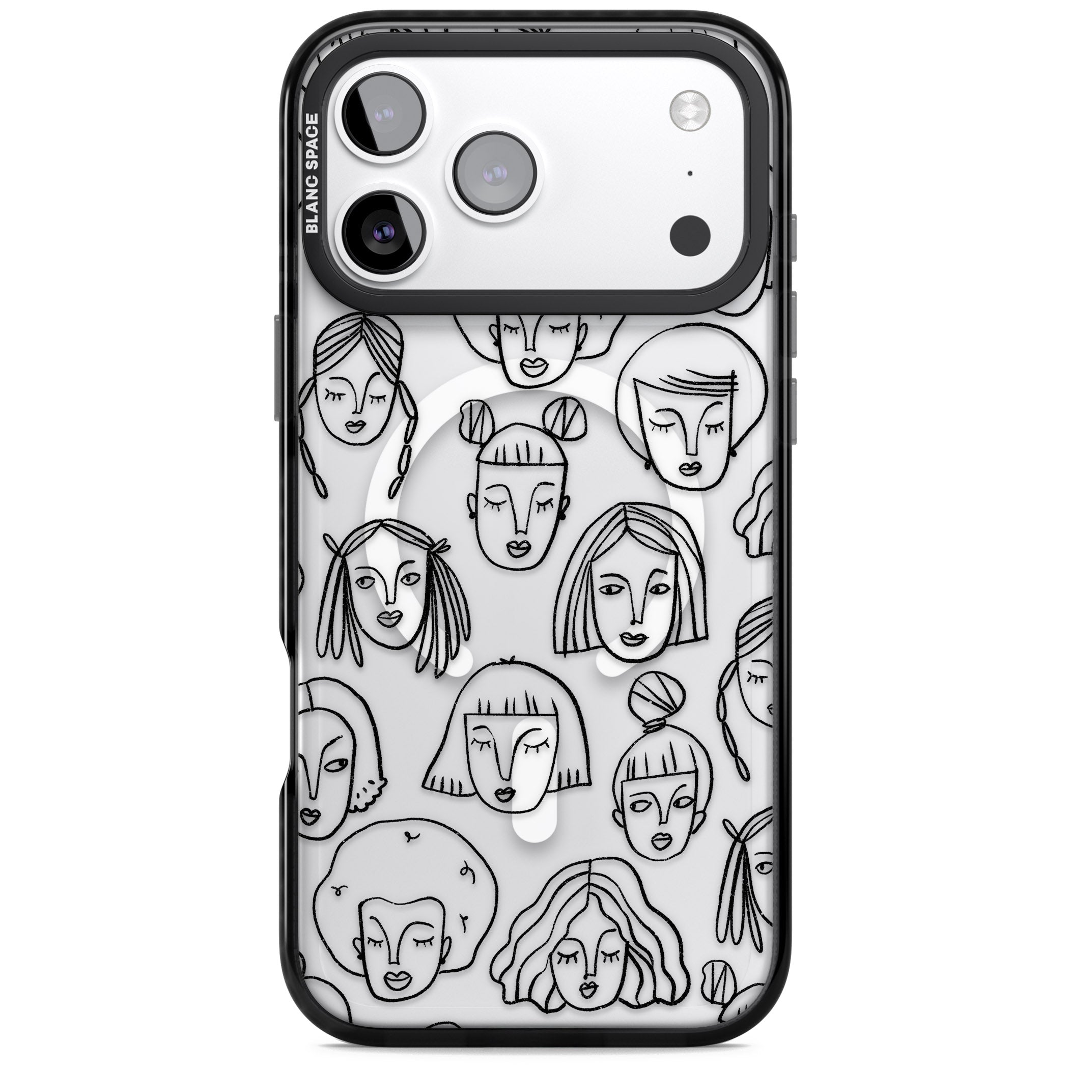 Doodle Face iPhone 17 Pro Max Impact Pro Black Phone Case