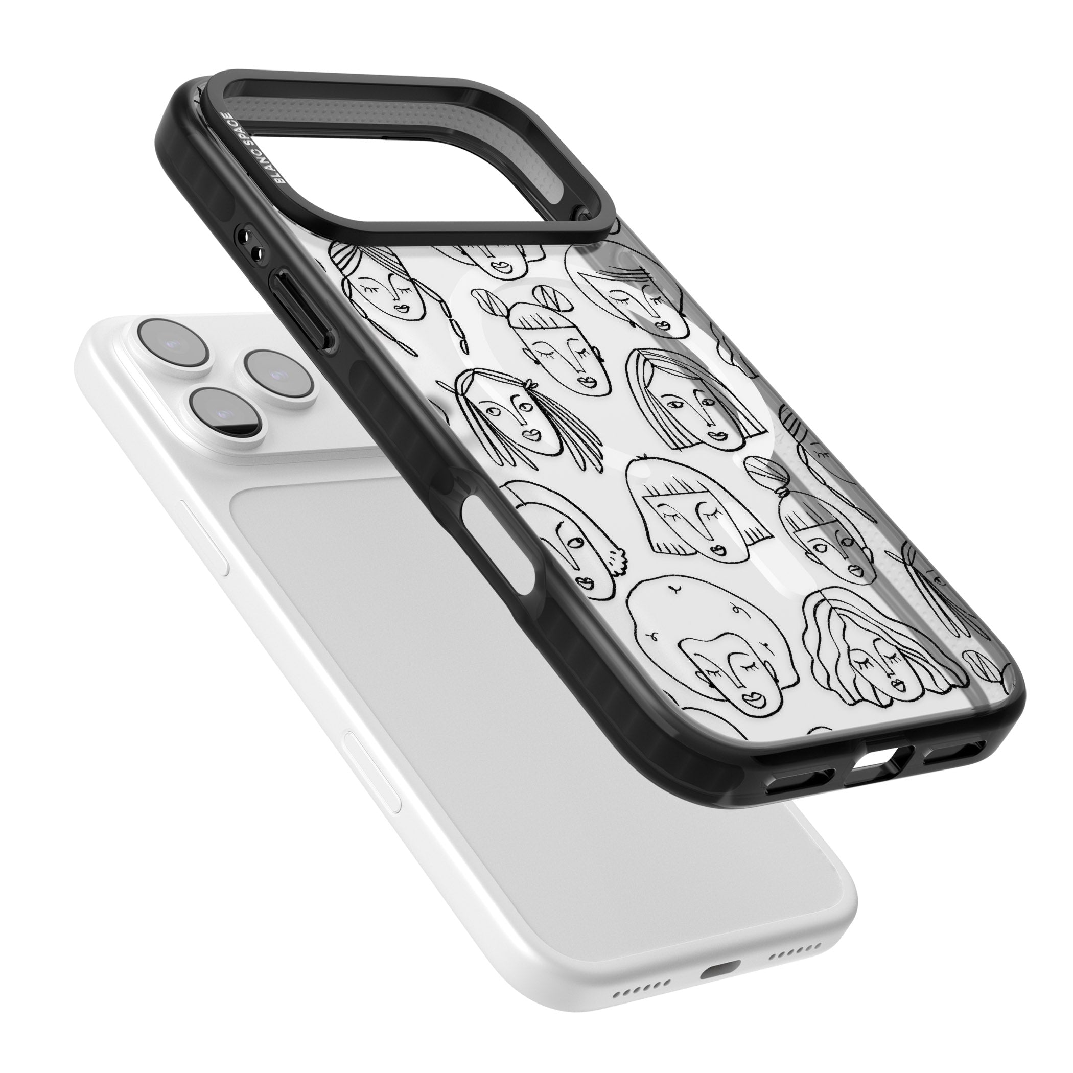 Doodle Face iPhone 17 Pro Max Impact Pro Black Phone Case Colours