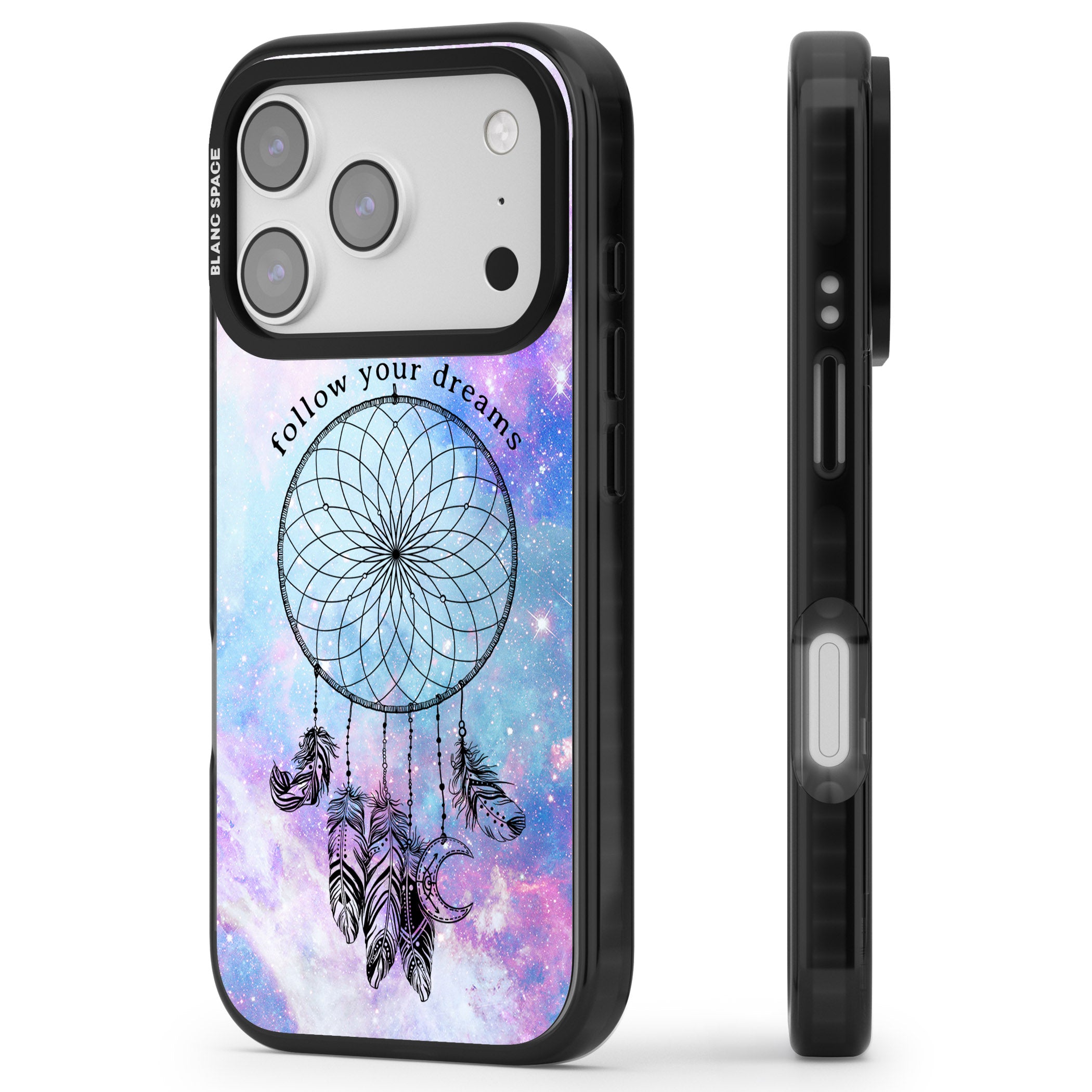 Galaxy Dreamcatcher iPhone 17 Pro Max Impact Pro Black Phone Case Side Profile