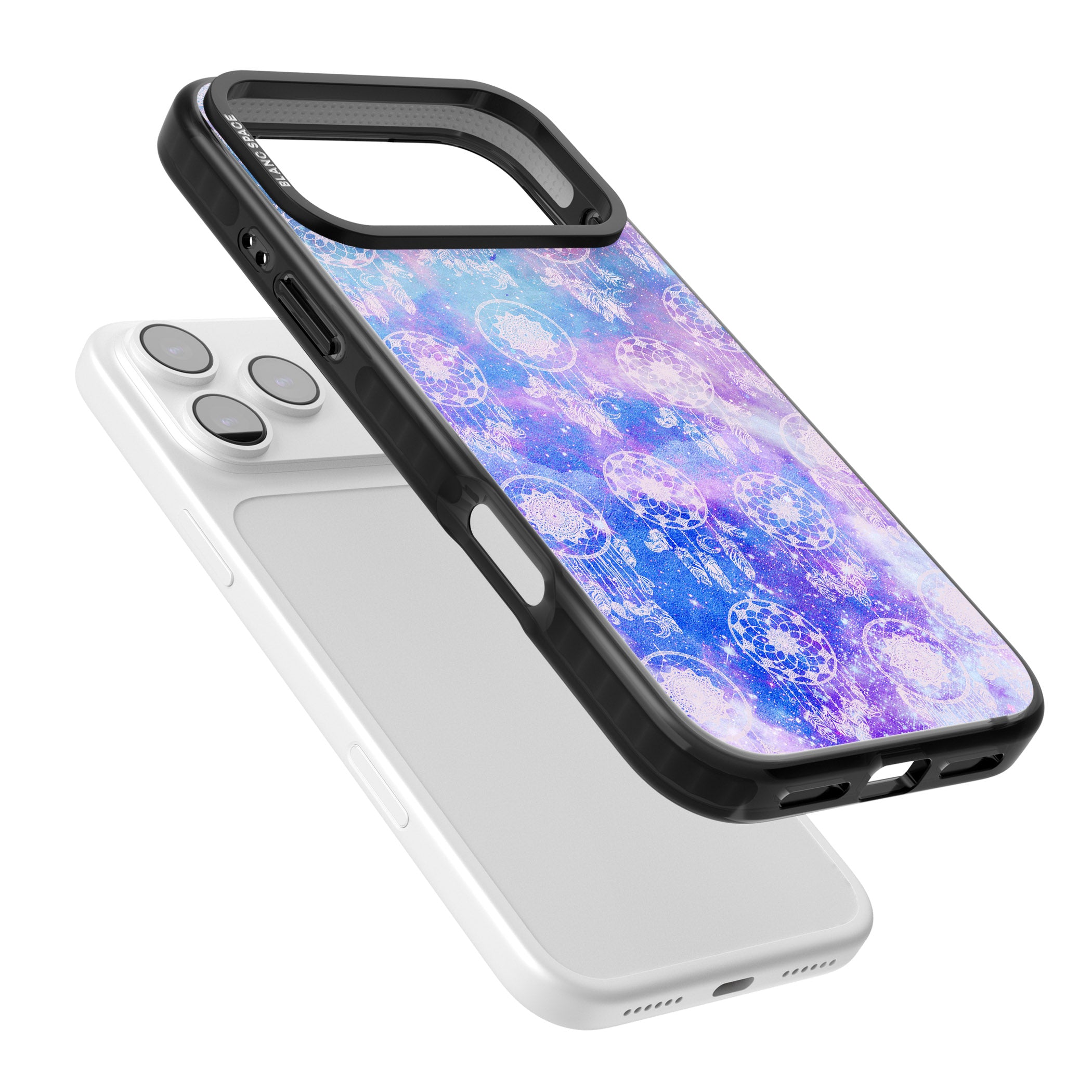 Dreamcatcher Galaxy Tie Dye iPhone 17 Pro Max Impact Pro Black Phone Case Colours