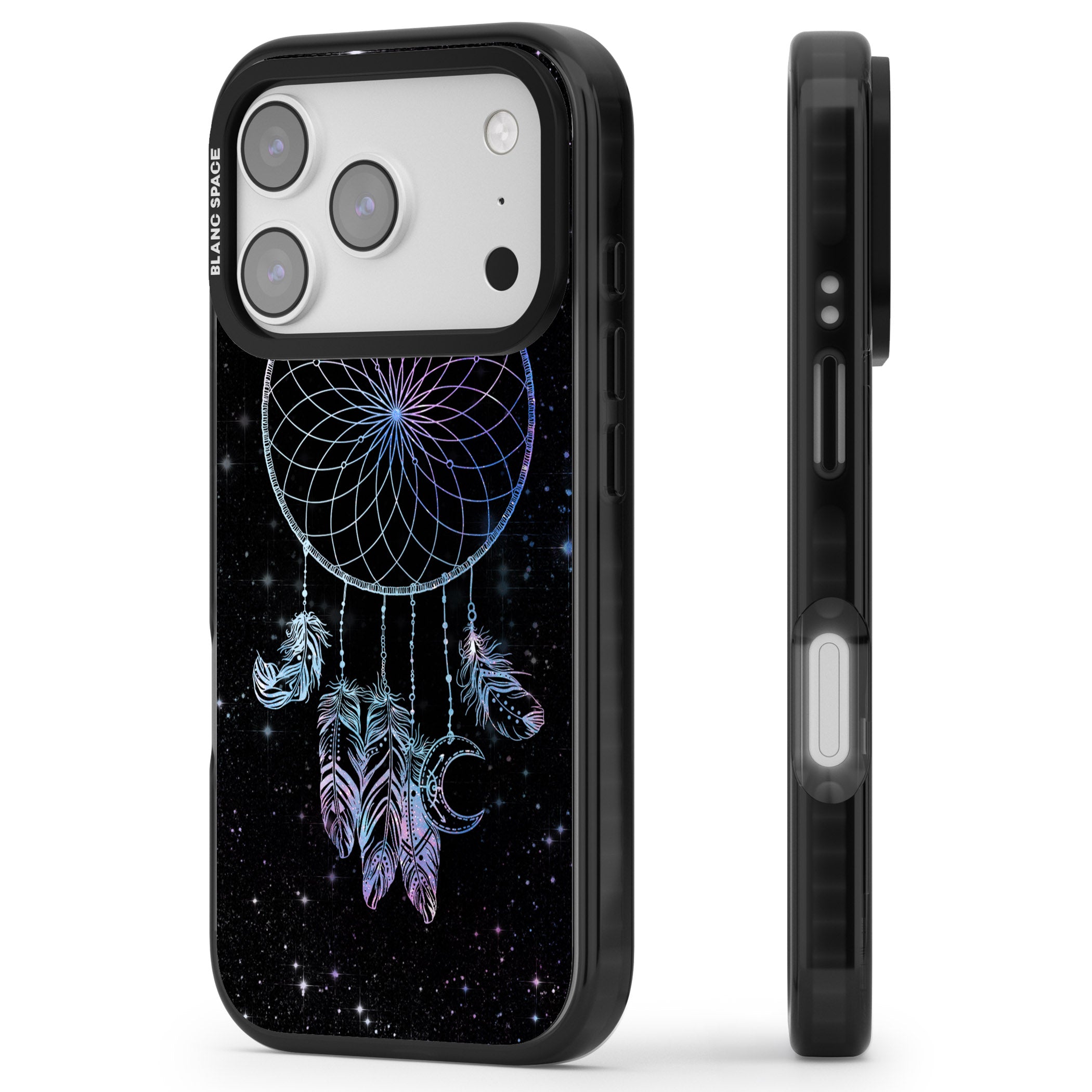 Dreamcatcher Galaxy iPhone 17 Pro Max Impact Pro Black Phone Case Side Profile